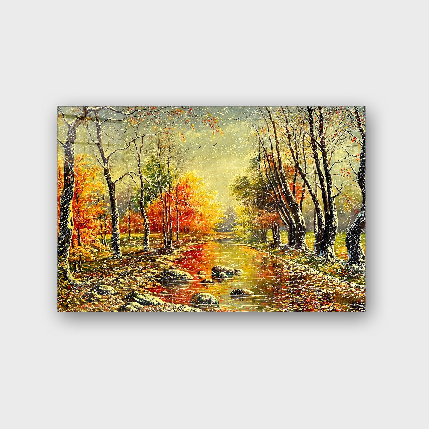 Quadro Decorativo em Vidro Temperado Multicolor 50x70cm - Arte Moderna para Parede