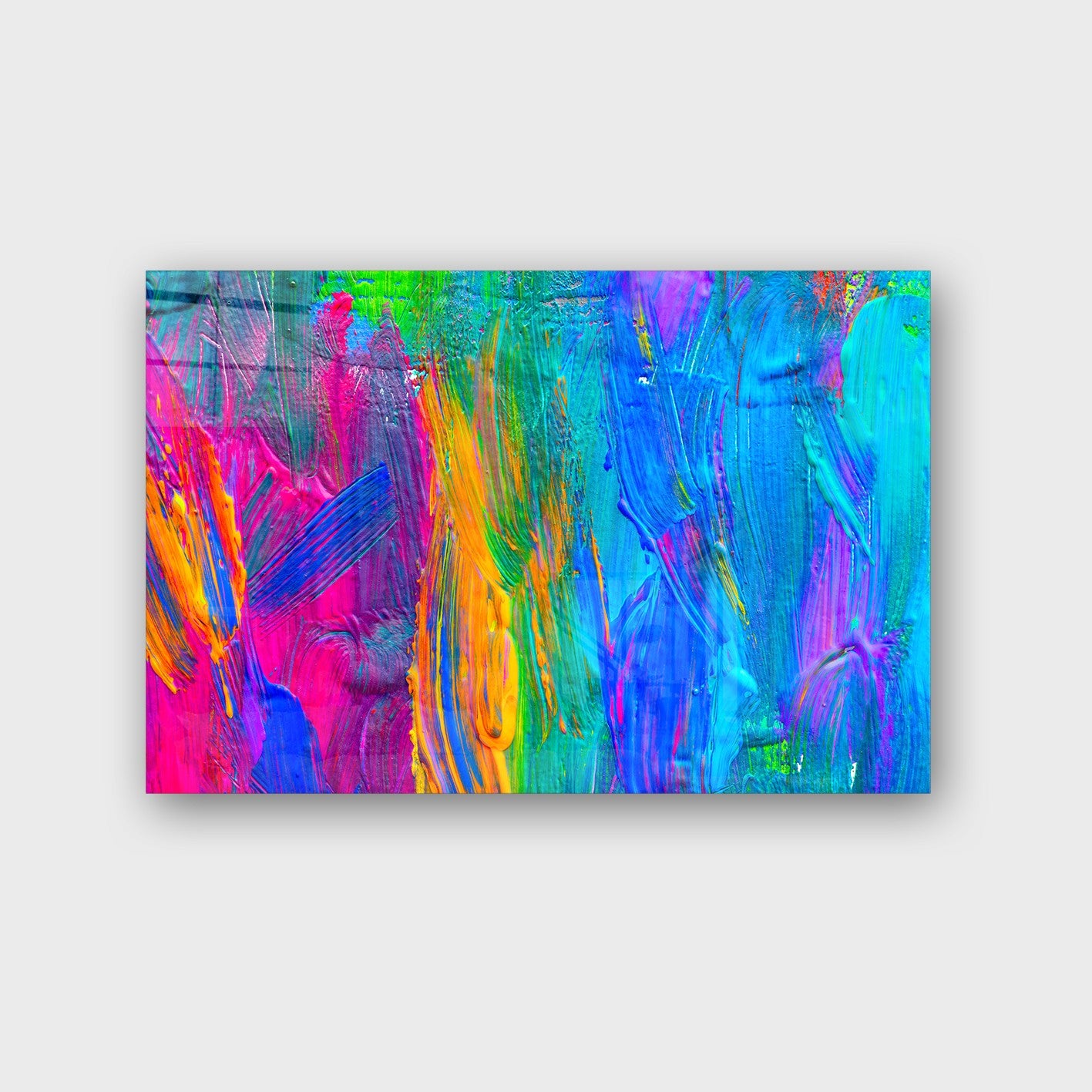 Quadro Decorativo em Vidro Temperado Multicolor 50x70cm - Arte Moderna para Parede