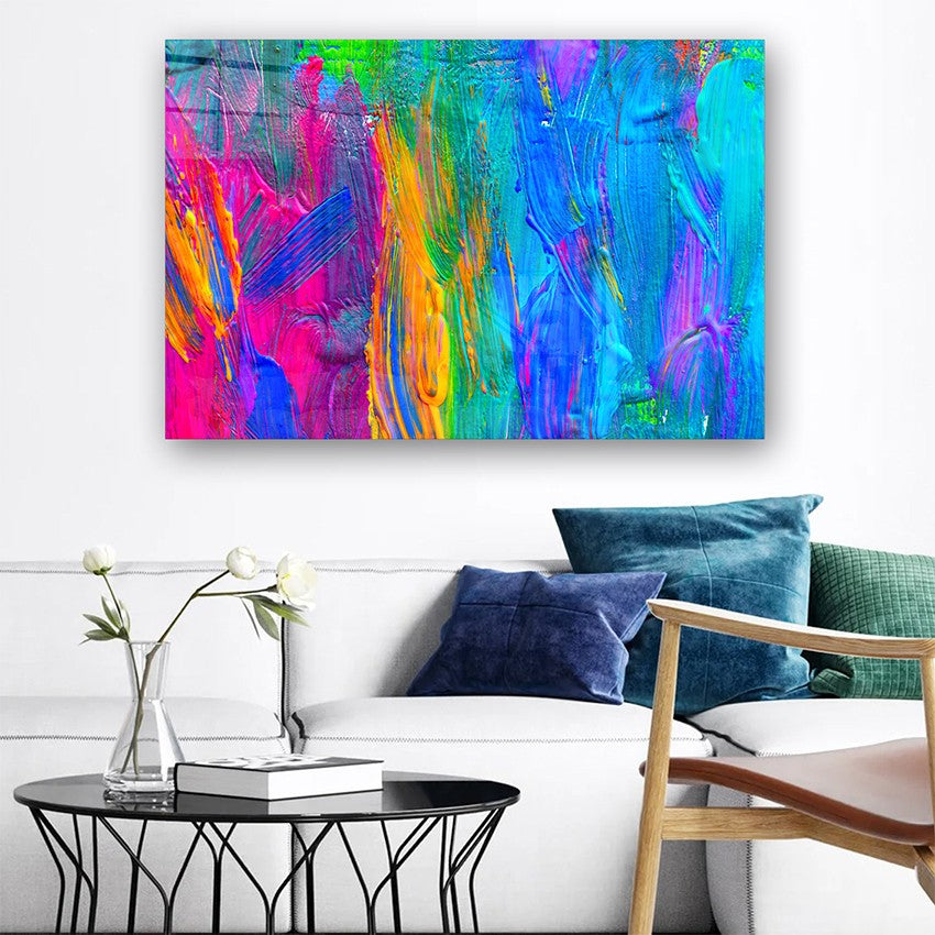 Quadro Decorativo em Vidro Temperado Multicolor 70x100cm - Arte Moderna para Parede