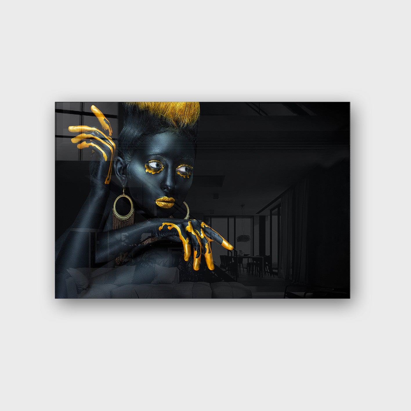 Quadro Decorativo em Vidro Temperado Multicolor 50x70cm - Arte Moderna para Parede