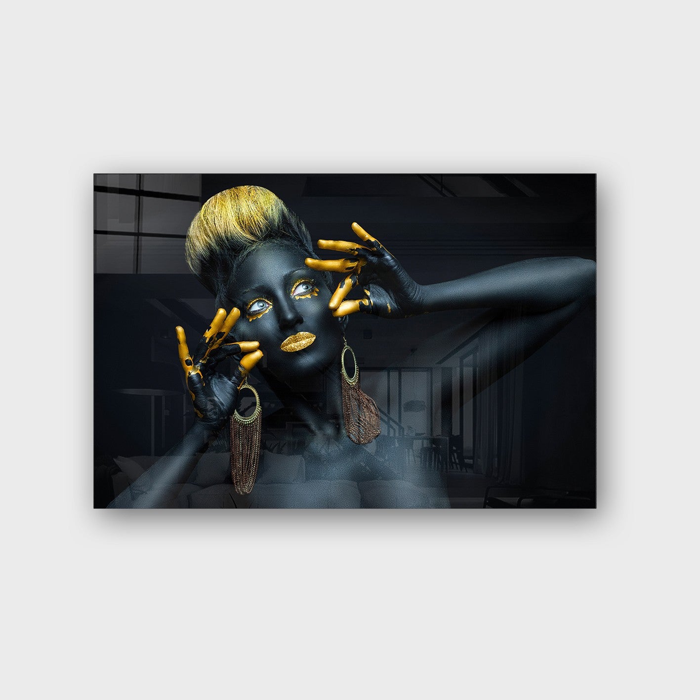 Quadro Decorativo em Vidro Temperado Multicolor 40x60cm - Arte Moderna para Parede