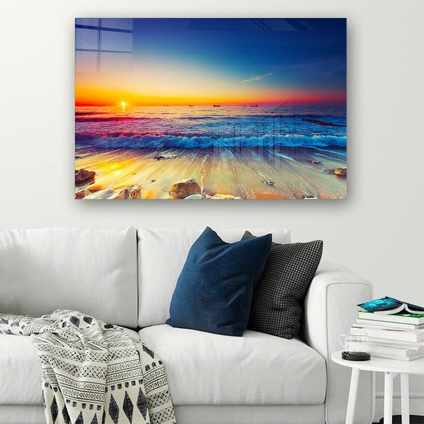 Quadro Decorativo em Vidro Temperado Multicolor 70x100cm - Arte Moderna para Parede