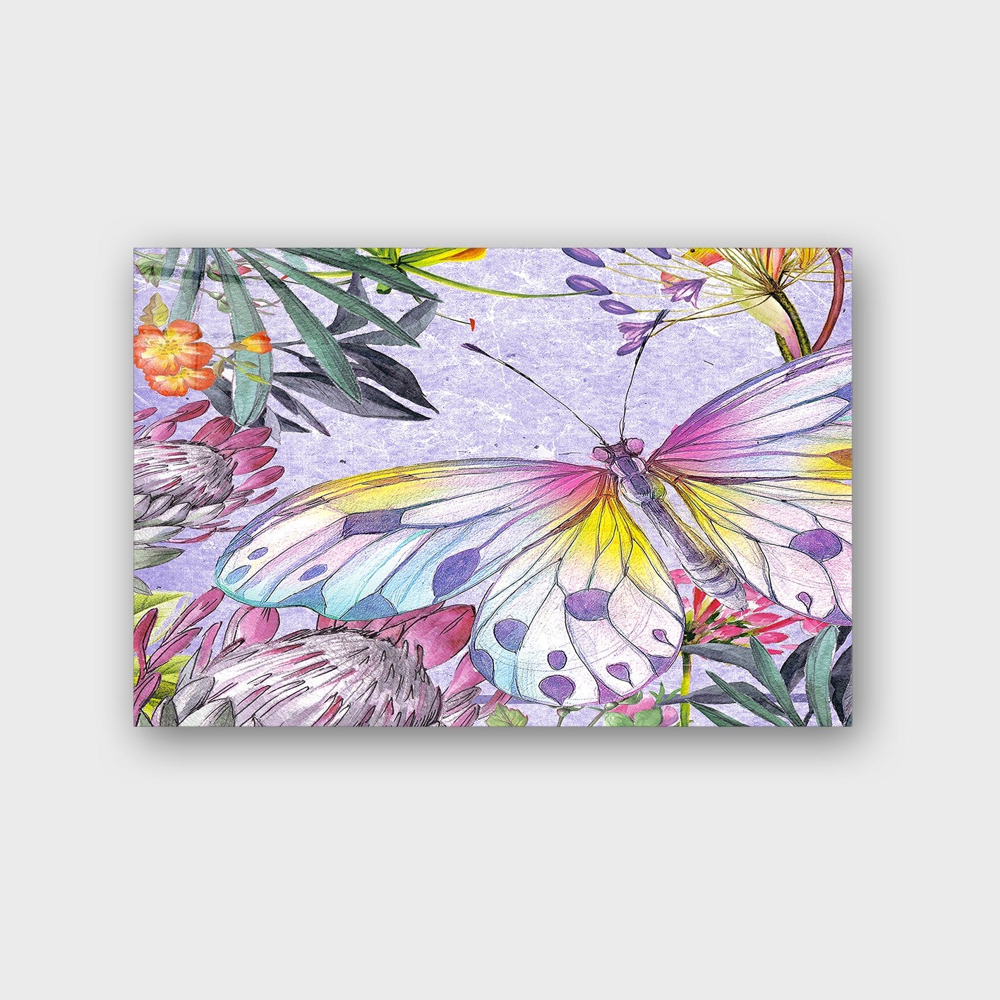 Quadro Decorativo em Vidro Temperado Multicolor 50x70cm - Arte Moderna para Parede