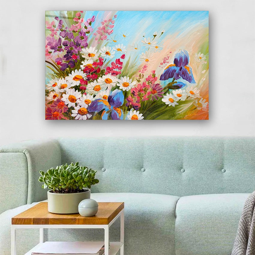 Quadro Decorativo em Vidro Temperado Multicolor 50x70cm - Arte Moderna para Parede