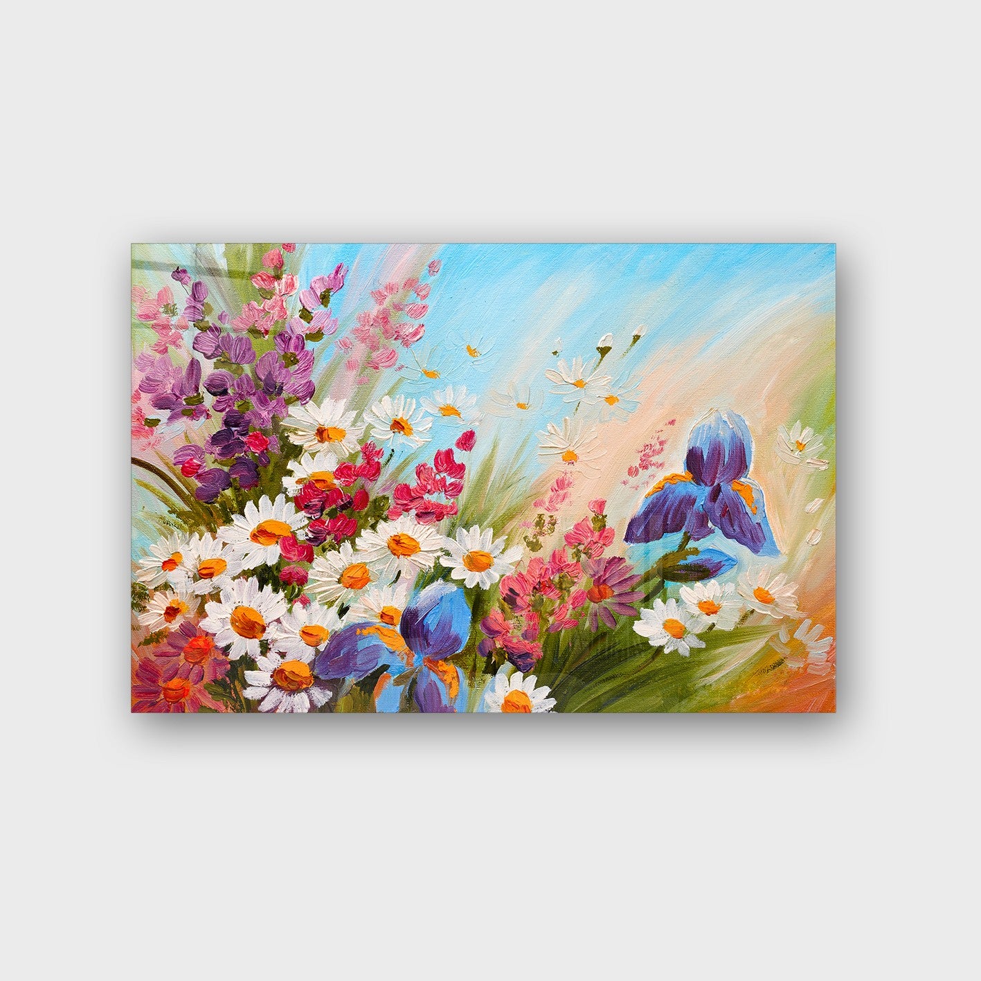 Quadro Decorativo em Vidro Temperado Multicolor 50x70cm - Arte Moderna para Parede