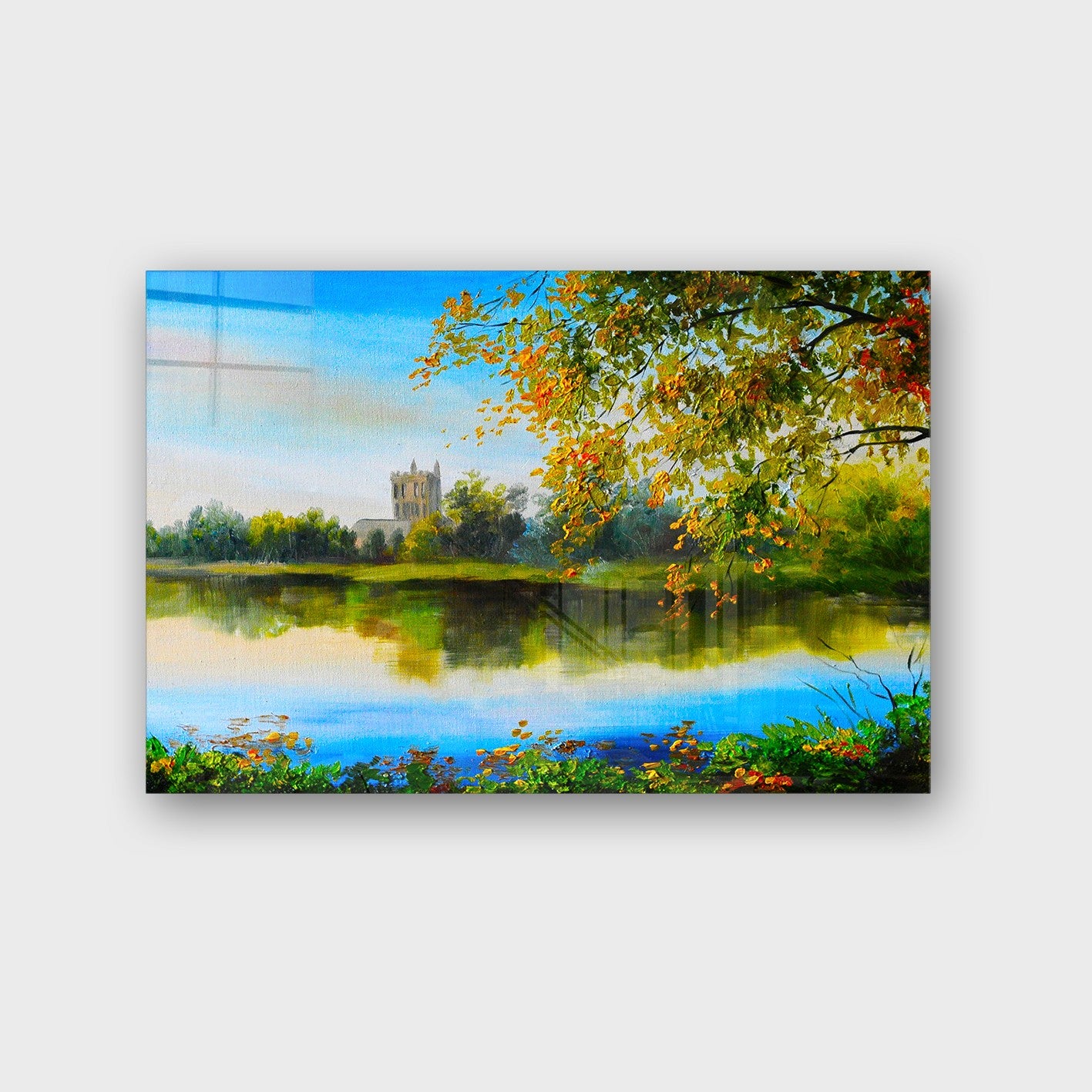 Quadro Decorativo em Vidro Temperado Multicolor 50x70cm - Arte Moderna para Parede