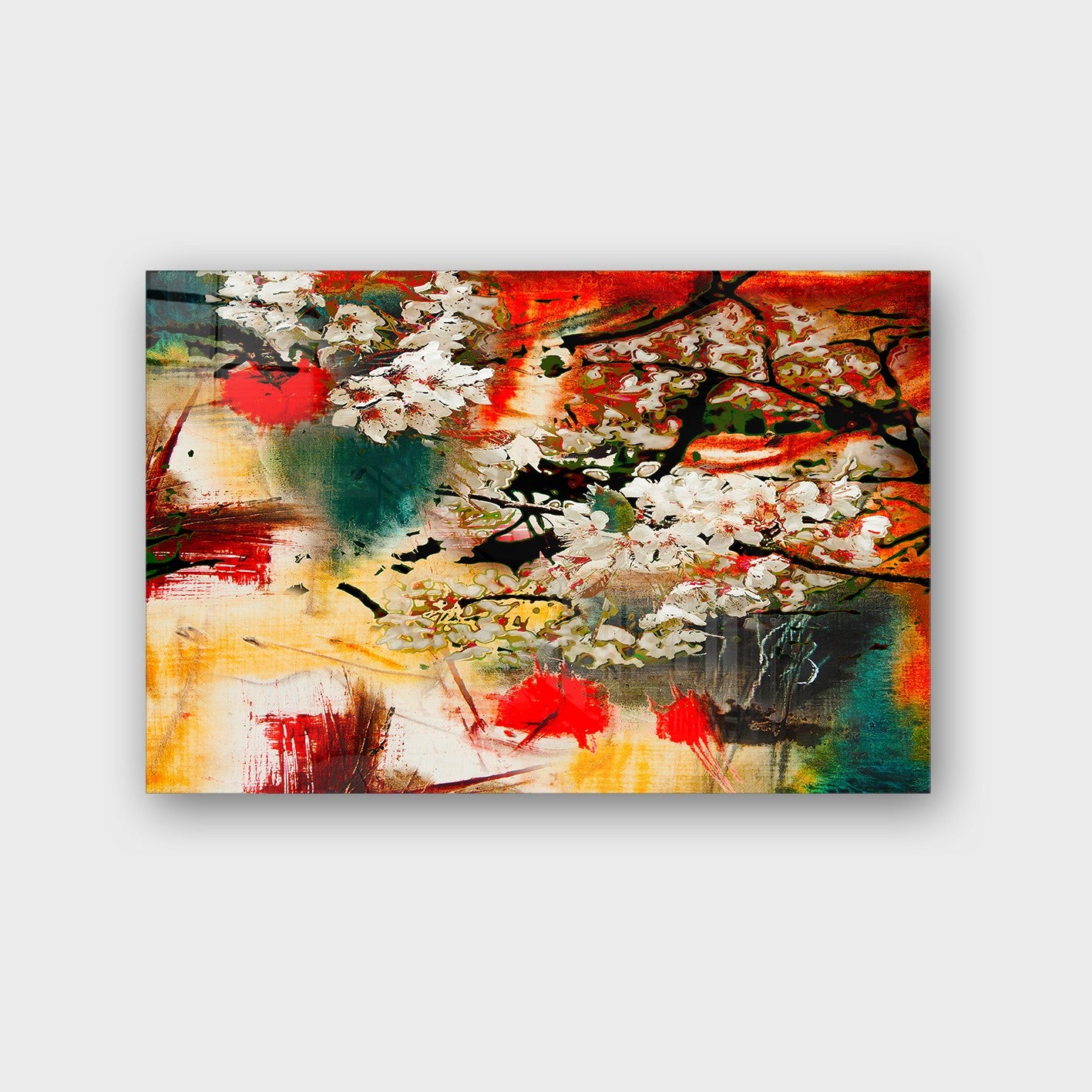 Quadro Decorativo em Vidro Temperado Multicolor 50x70cm - Arte Moderna para Parede