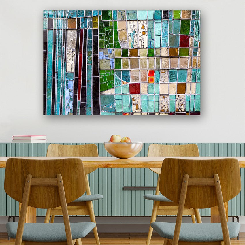 Quadro Decorativo em Vidro Temperado Multicolor 70x100cm - Arte Moderna para Parede