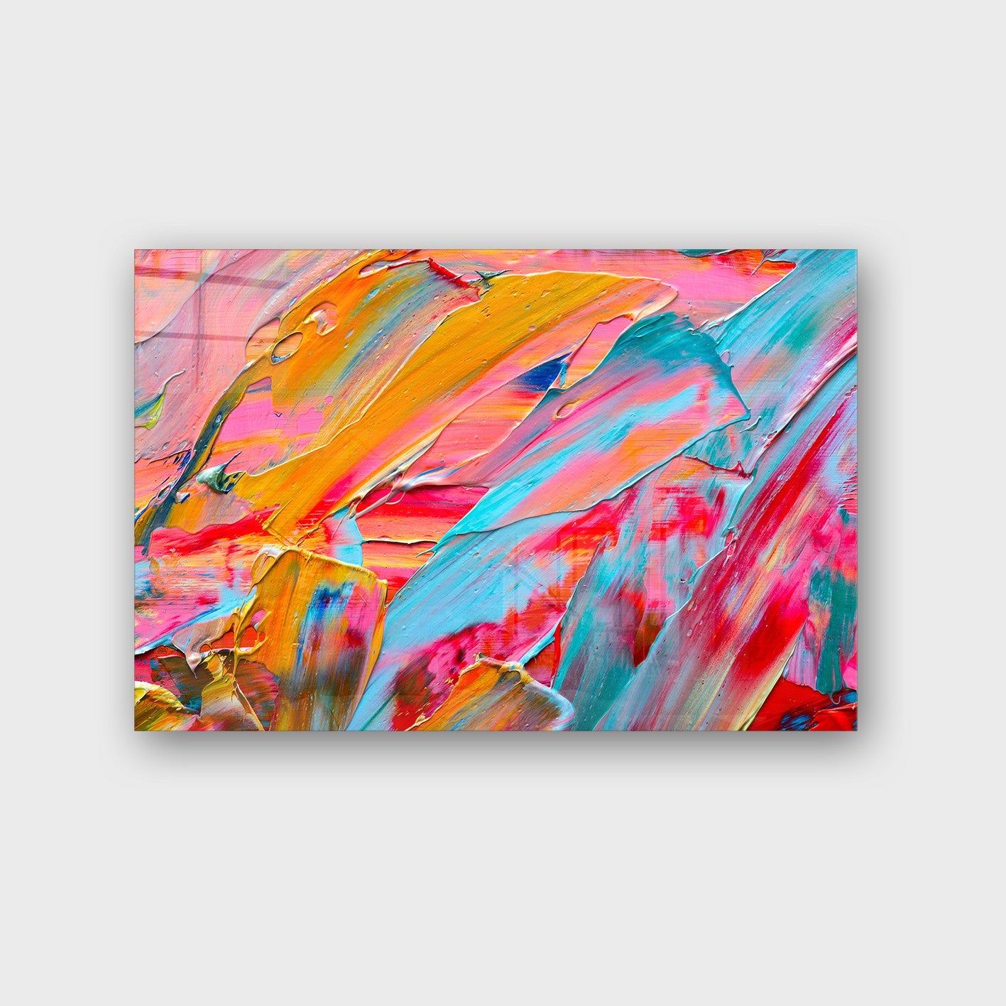 Quadro Decorativo em Vidro Temperado Multicolor 40x60cm - Arte Moderna para Parede