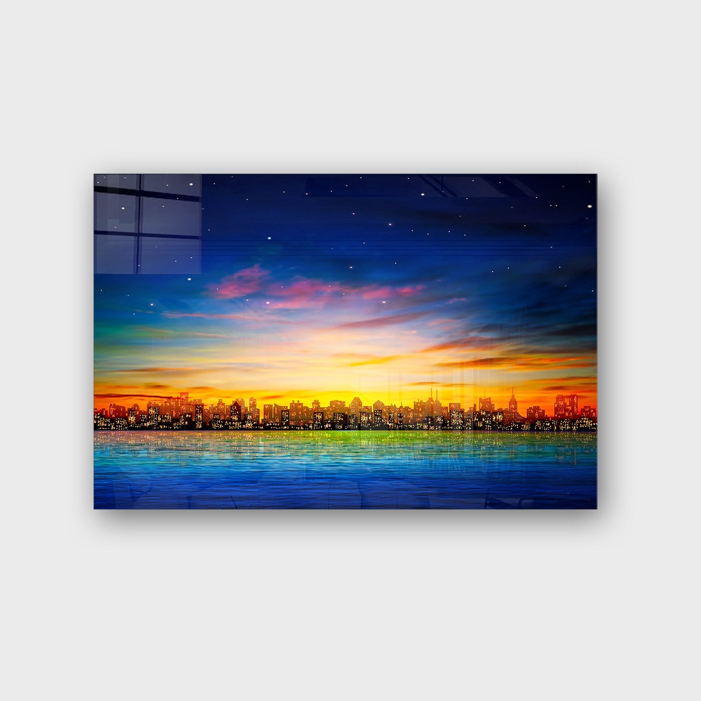 Quadro Decorativo em Vidro Temperado Multicolor 50x70cm - Arte Moderna para Parede