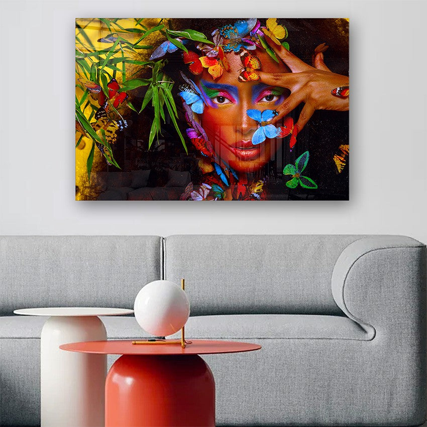 Quadro Decorativo em Vidro Temperado Multicolor 70x100cm - Arte Moderna para Parede