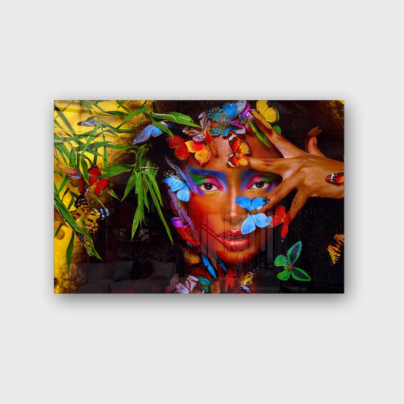 Quadro Decorativo em Vidro Temperado Multicolor 70x100cm - Arte Moderna para Parede