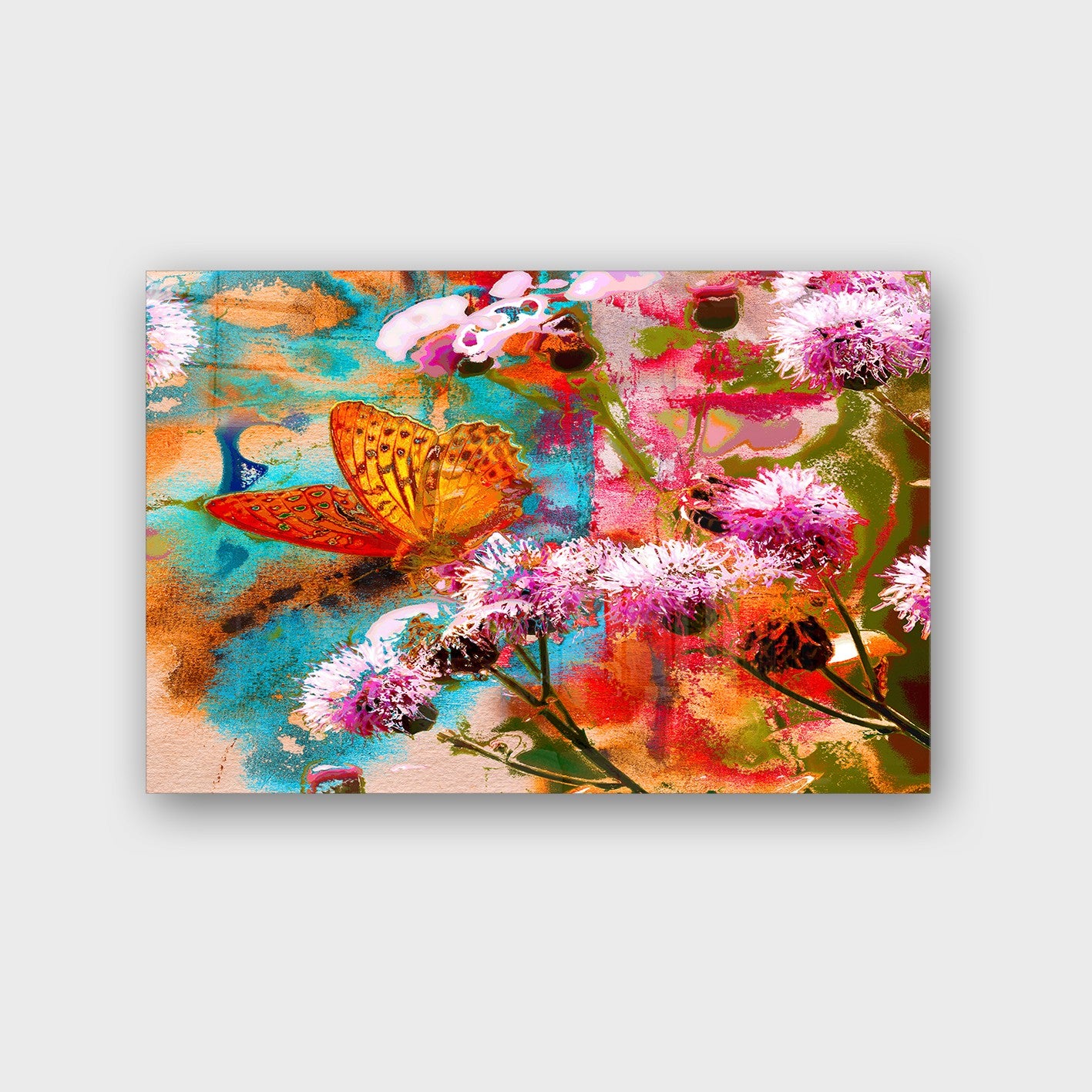 Quadro Decorativo em Vidro Temperado Multicolor 50x70cm - Arte Moderna para Parede
