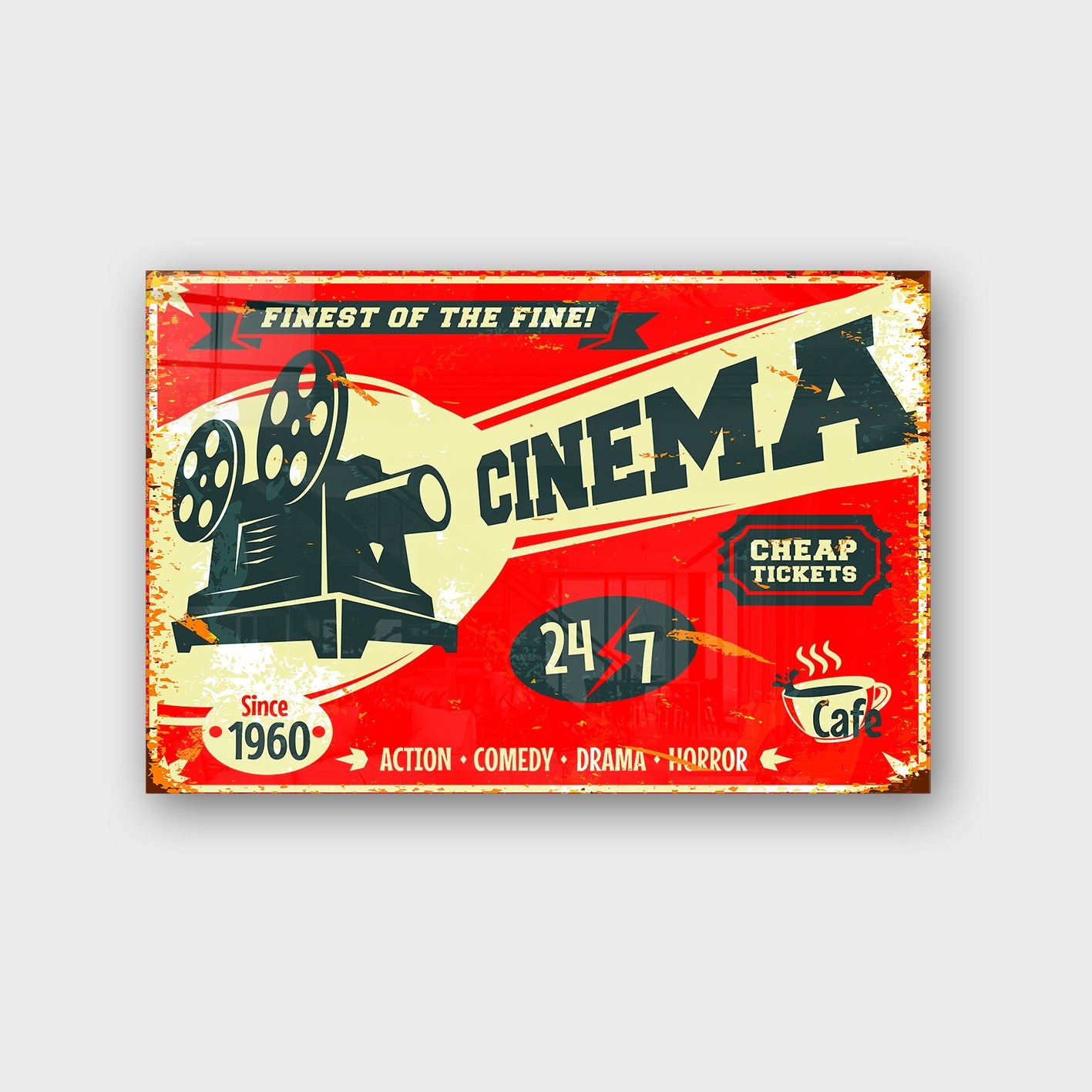 Quadro Decorativo em Vidro Temperado Multicolor 50x70cm - Arte Moderna para Parede