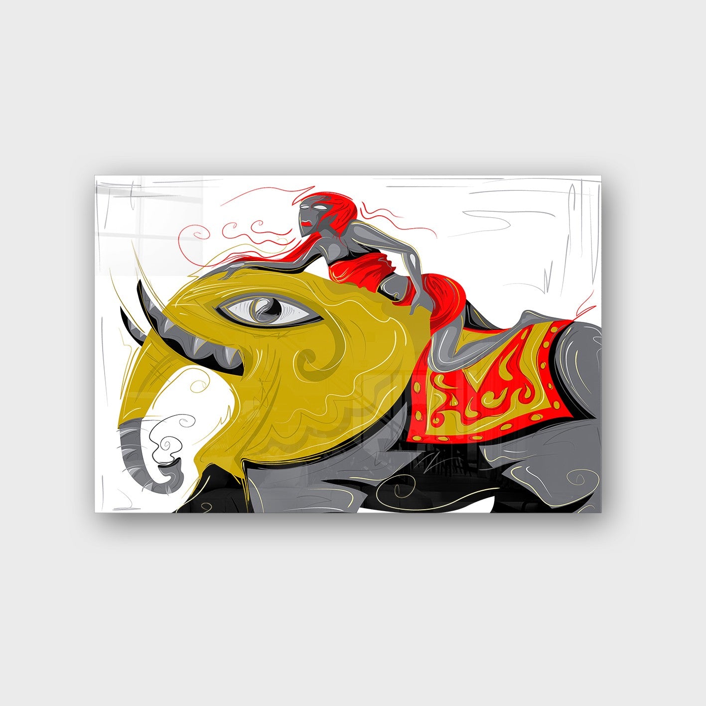 Quadro Decorativo em Vidro Temperado Multicolor 40x60cm - Arte Moderna para Parede