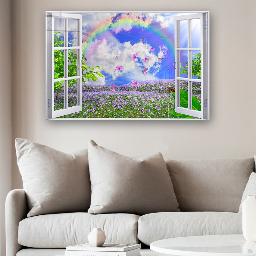 Quadro Decorativo em Vidro Temperado Multicolor 50x70cm - Arte Moderna para Parede