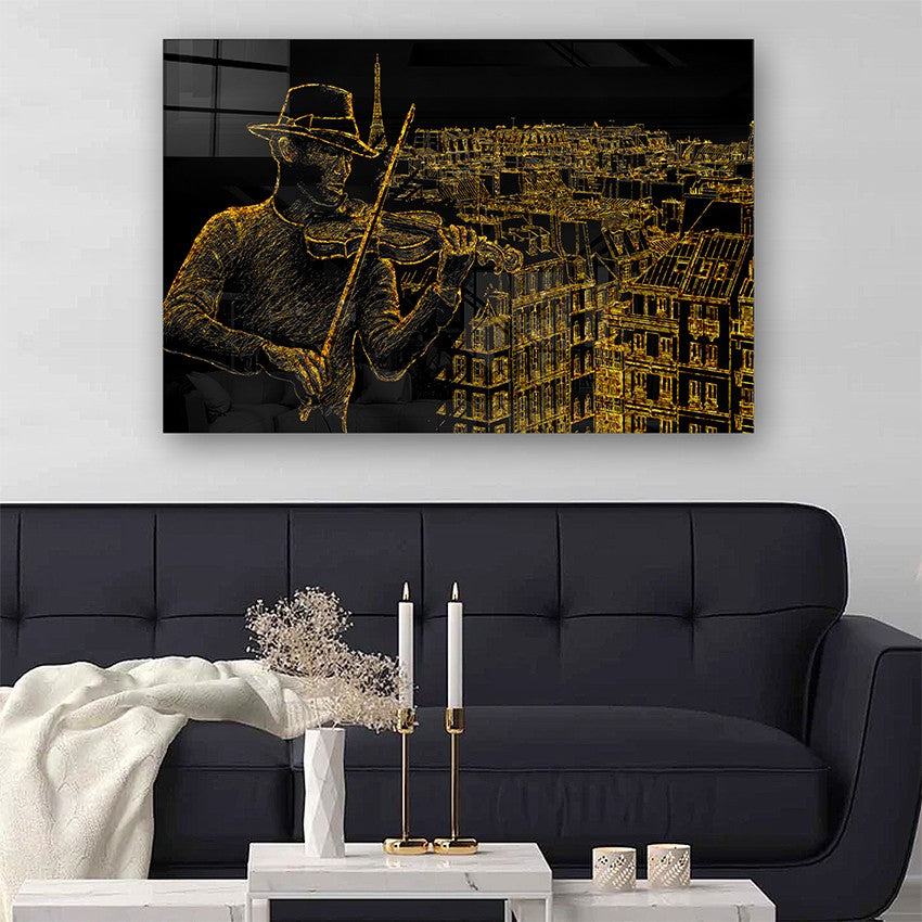 Quadro Decorativo em Vidro Temperado Multicolor 40x60cm - Arte Moderna para Parede