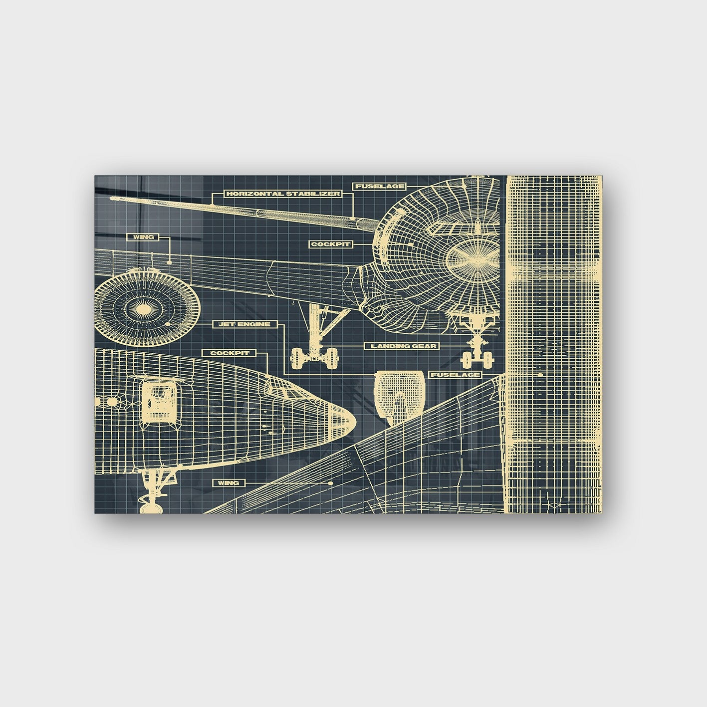 Quadro Decorativo em Vidro Temperado Multicolor 40x60cm - Arte Moderna para Parede