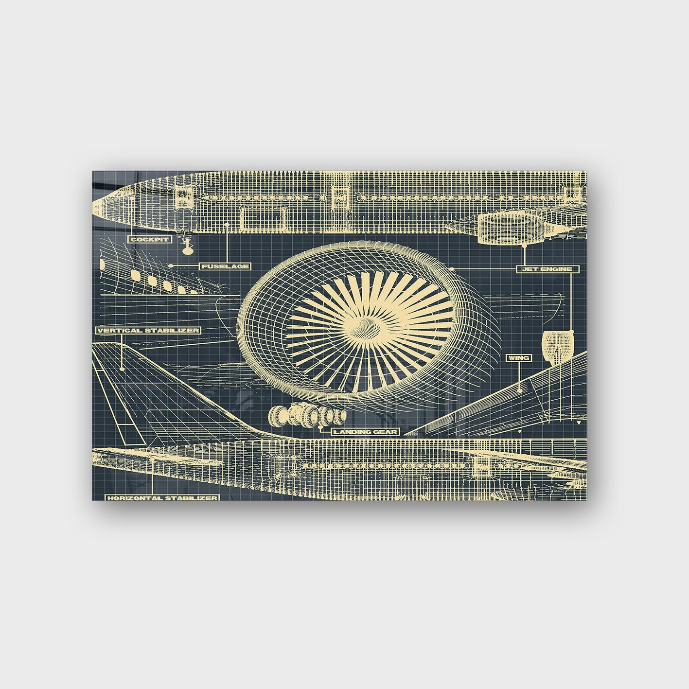 Quadro Decorativo em Vidro Temperado Multicolor 50x70cm - Arte Moderna para Parede