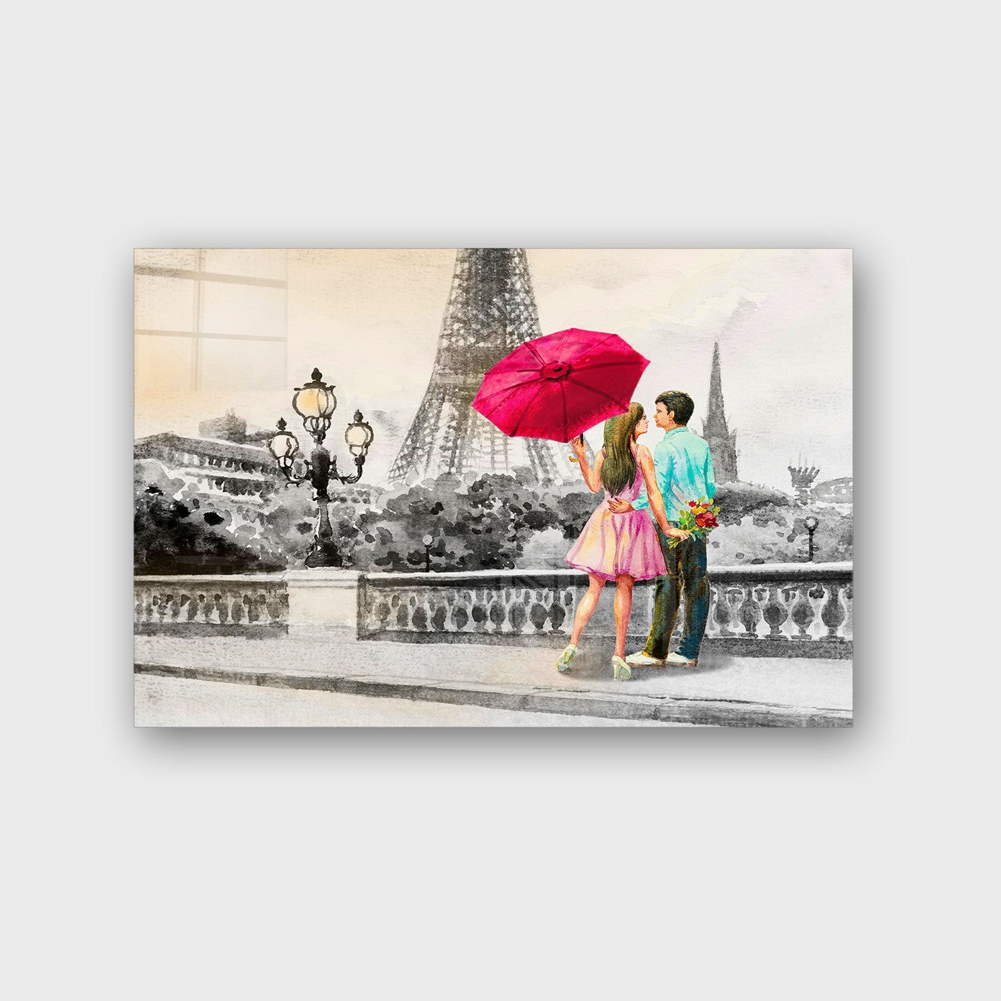 Quadro Decorativo em Vidro Temperado Multicolor 40x60cm - Arte Moderna para Parede