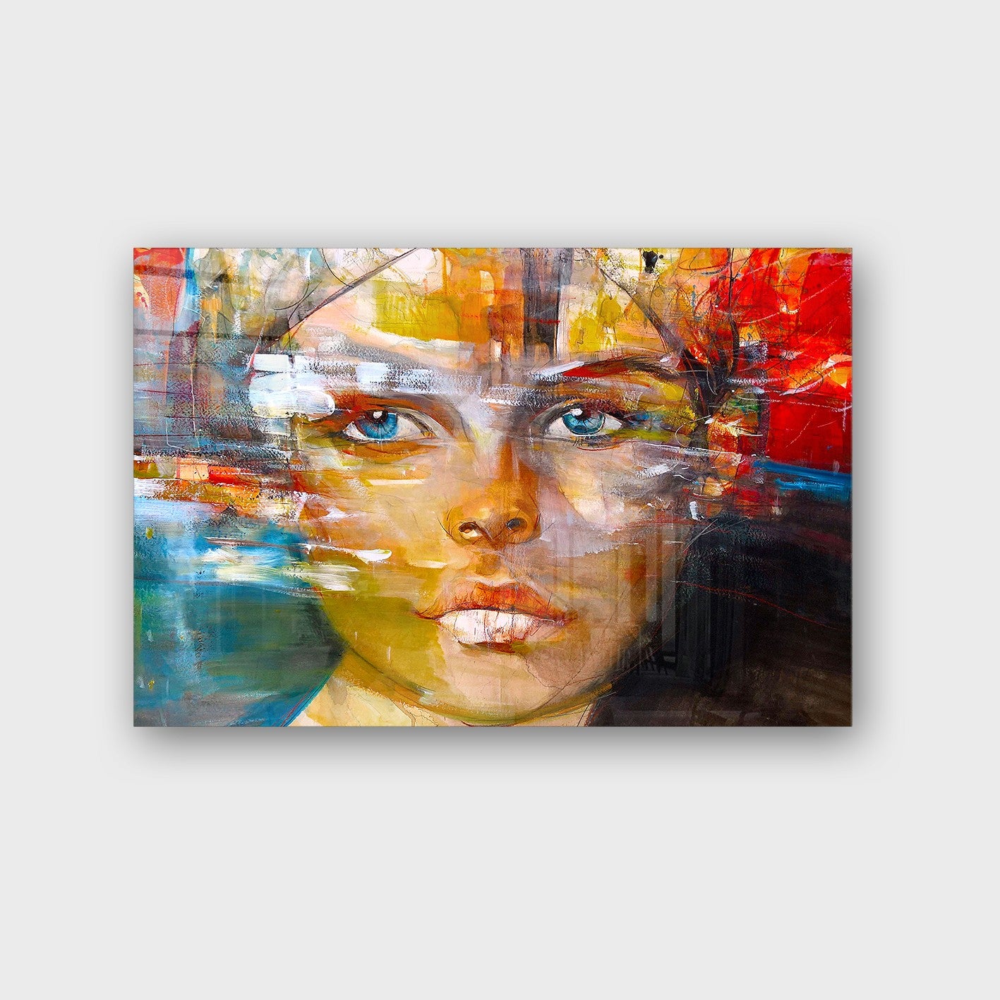 Quadro Decorativo em Vidro Temperado Multicolor 40x60cm - Arte Moderna para Parede