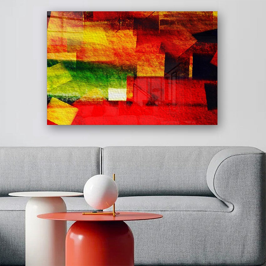 Quadro Decorativo em Vidro Temperado Multicolor 40x60cm - Arte Moderna para Parede