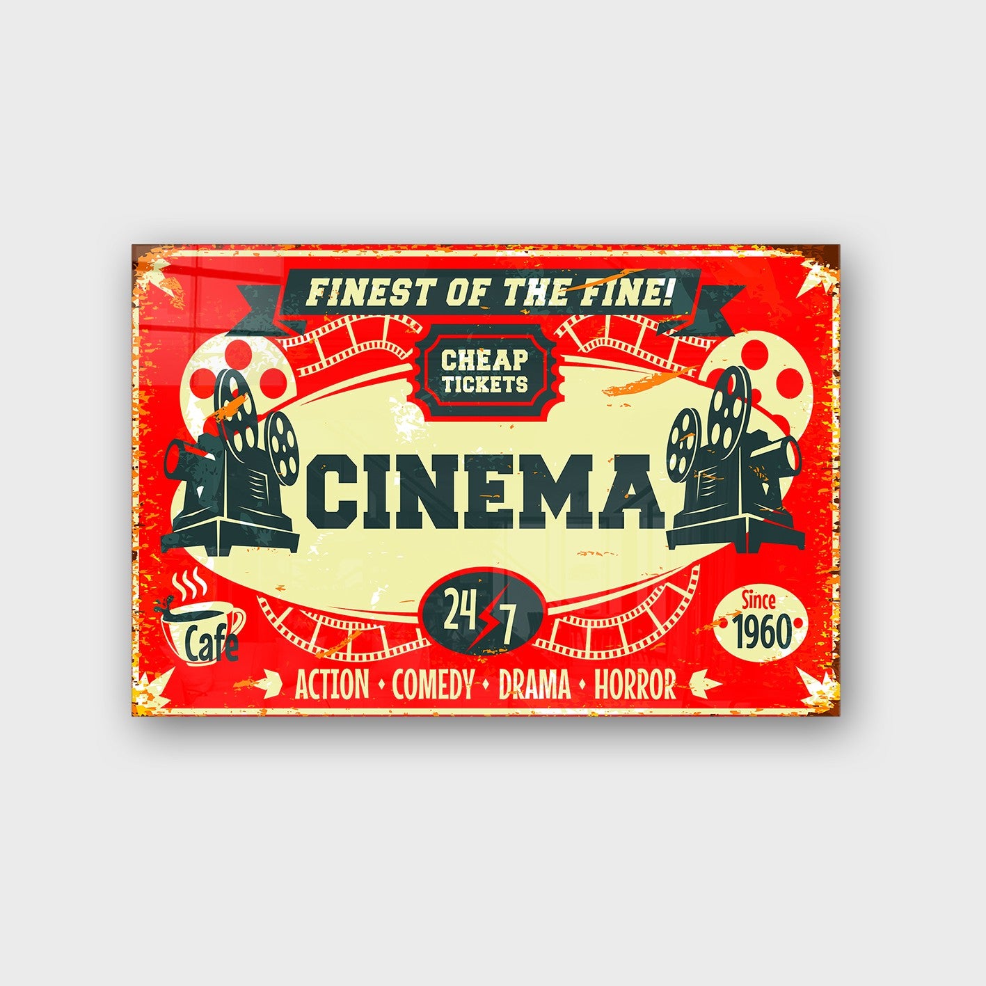 Quadro Decorativo em Vidro Temperado Multicolor 40x60cm - Arte Moderna para Parede