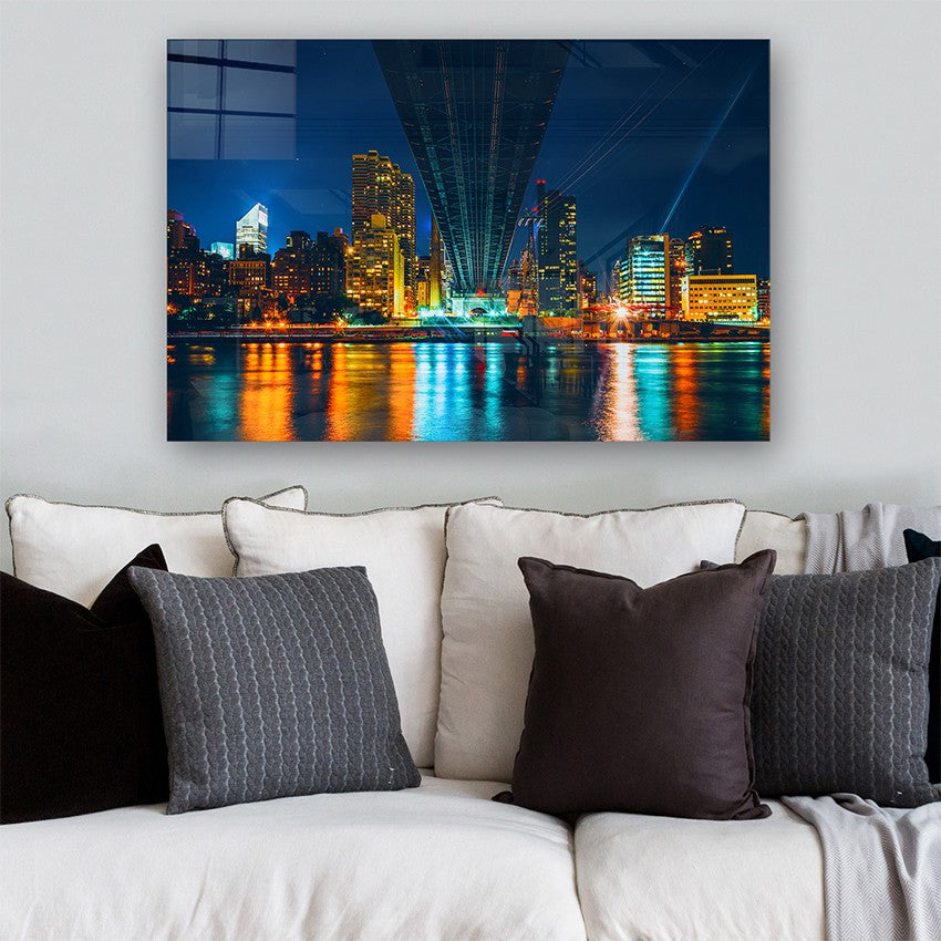 Quadro Decorativo em Vidro Temperado Multicolor 40x60cm - Arte Moderna para Parede