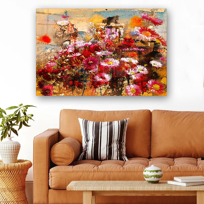 Quadro Decorativo em Vidro Temperado Multicolor 50x70cm - Arte Moderna para Parede