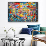 Quadro Decorativo em Vidro Temperado Multicolor 50x70cm - Arte Moderna para Parede