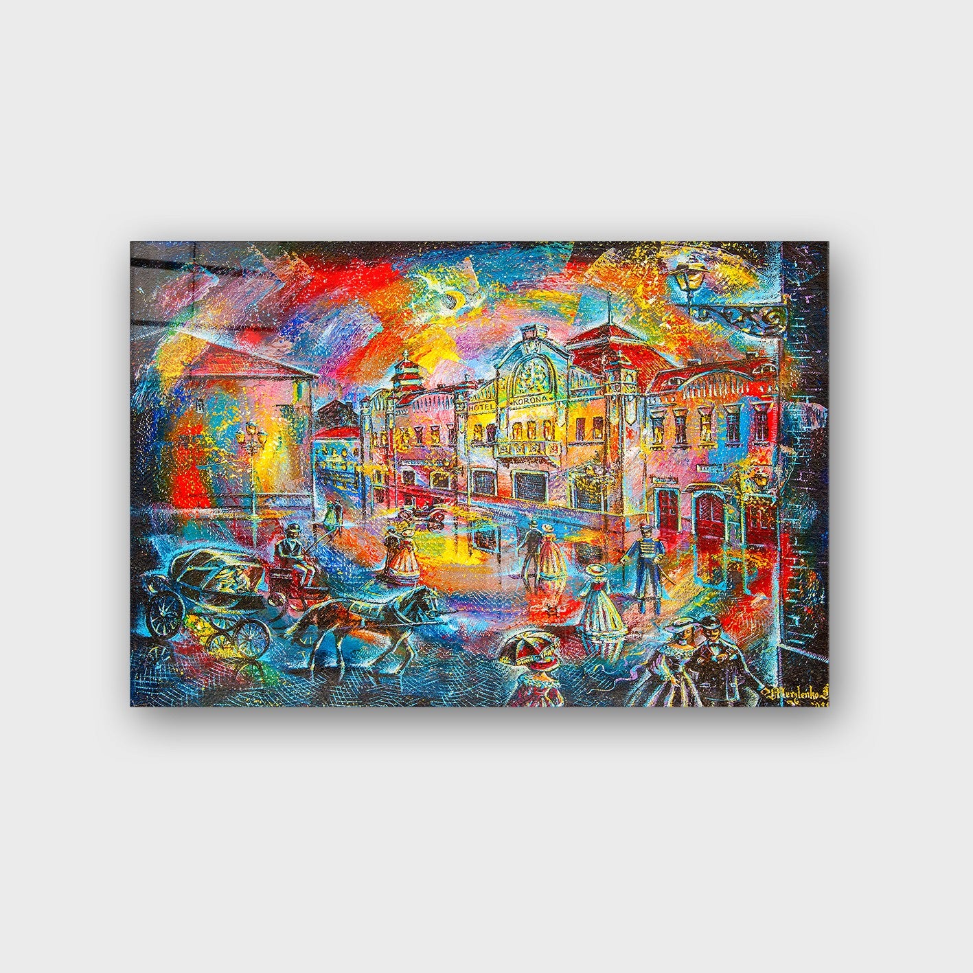 Quadro Decorativo em Vidro Temperado Multicolor 50x70cm - Arte Moderna para Parede