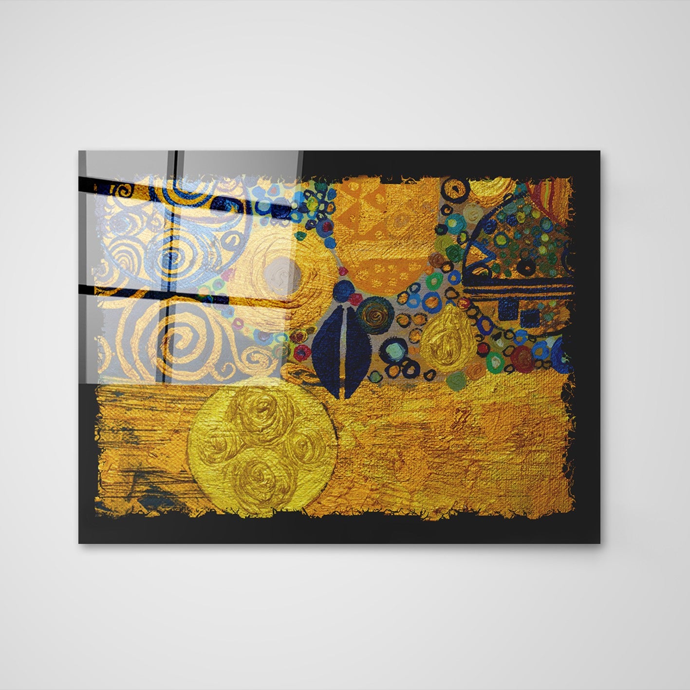 Quadro Decorativo em Vidro Temperado Multicolor 40x60cm - Arte Moderna para Parede