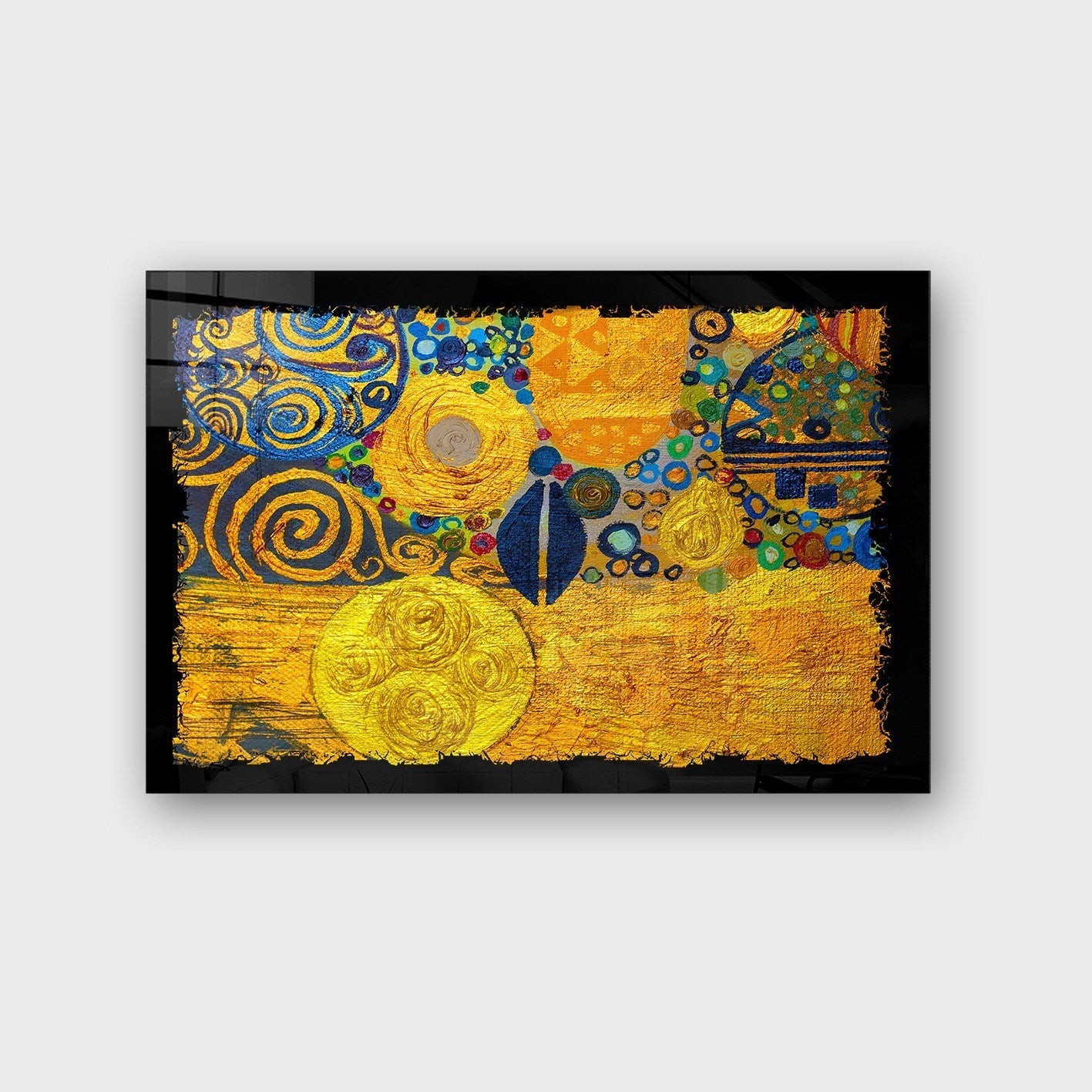 Quadro Decorativo em Vidro Temperado Multicolor 40x60cm - Arte Moderna para Parede
