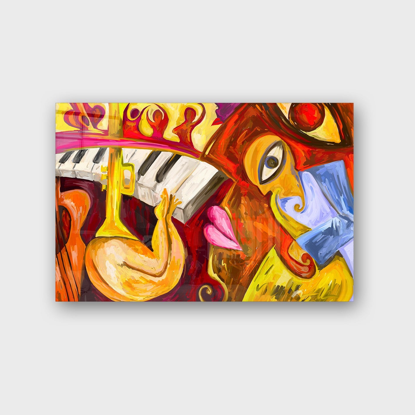 Quadro Decorativo em Vidro Temperado Multicolor 50x70cm - Arte Moderna para Parede