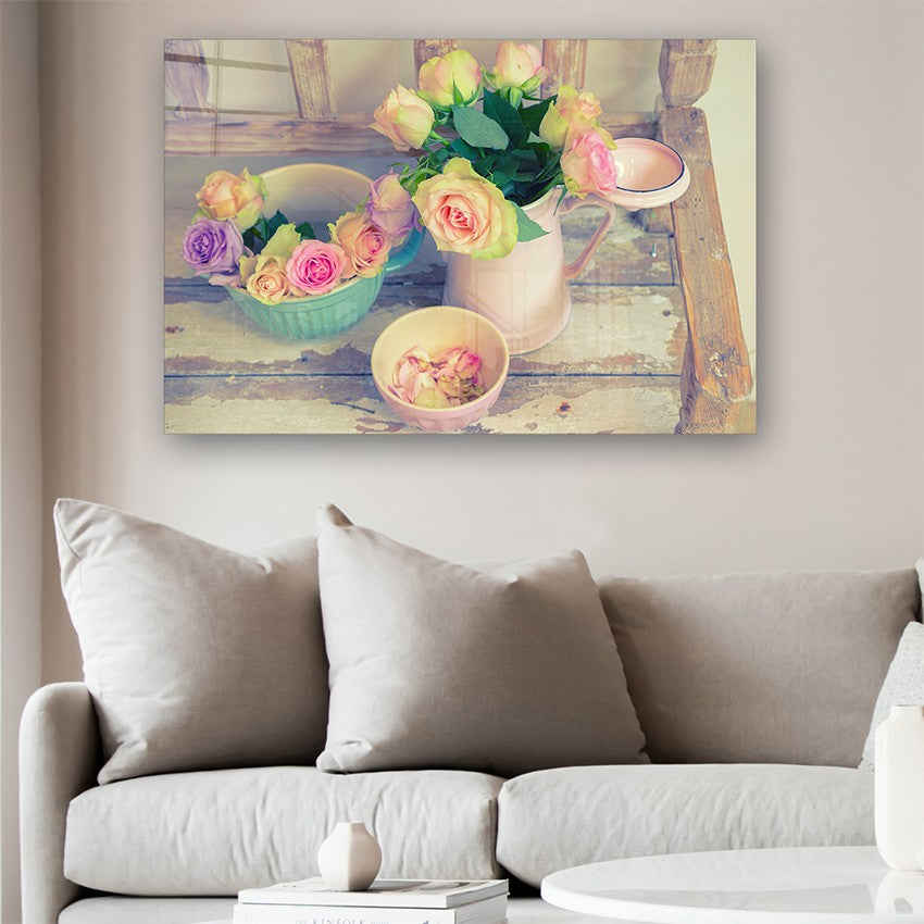 Quadro Decorativo em Vidro Temperado Multicolor 50x70cm - Arte Moderna para Parede