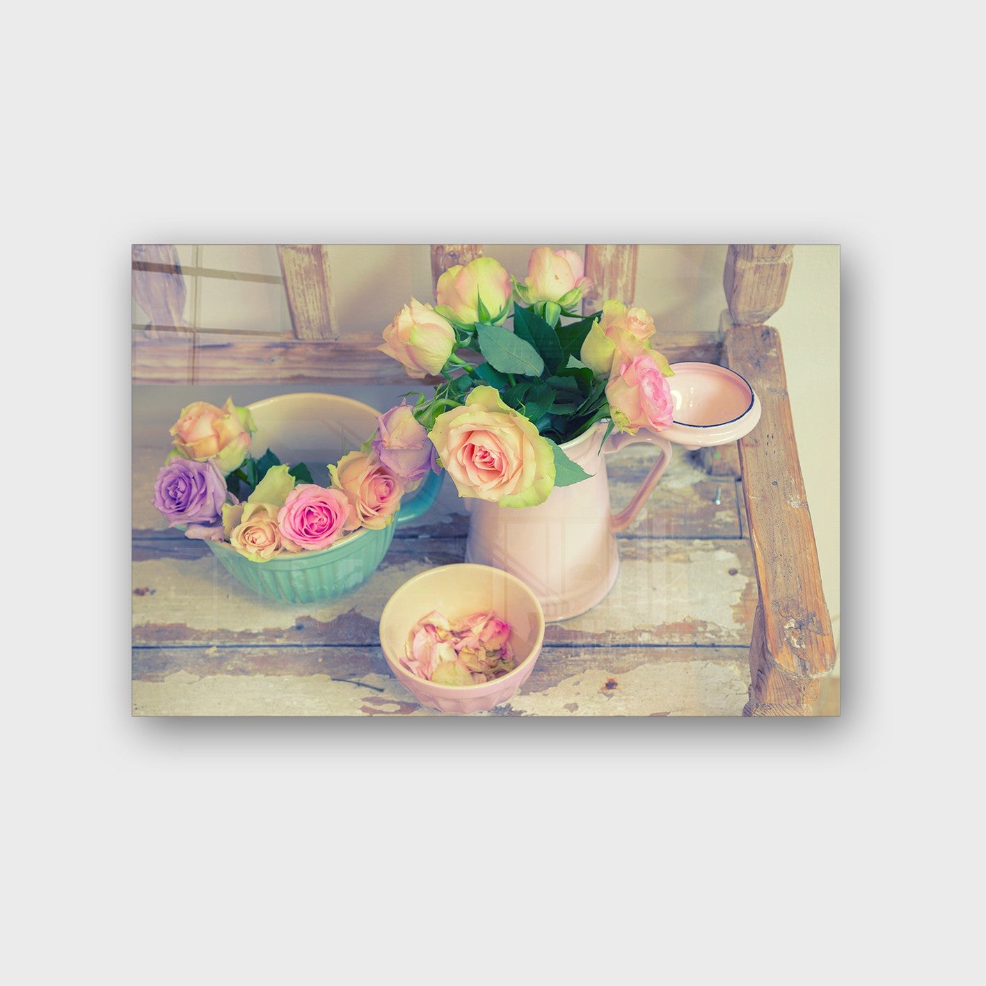 Quadro Decorativo em Vidro Temperado Multicolor 50x70cm - Arte Moderna para Parede