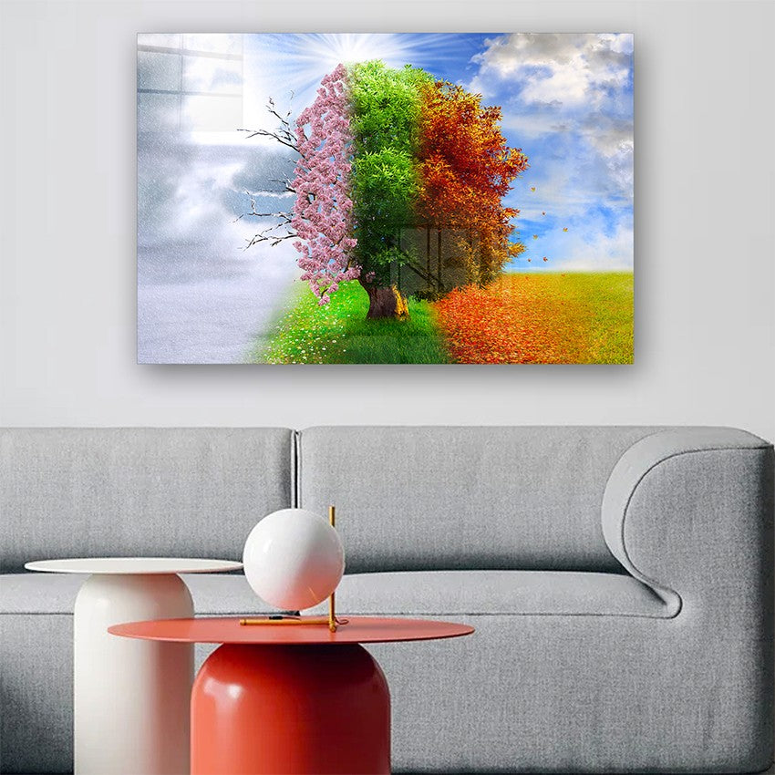 Quadro Decorativo em Vidro Temperado Multicolor 50x70cm - Arte Moderna para Parede
