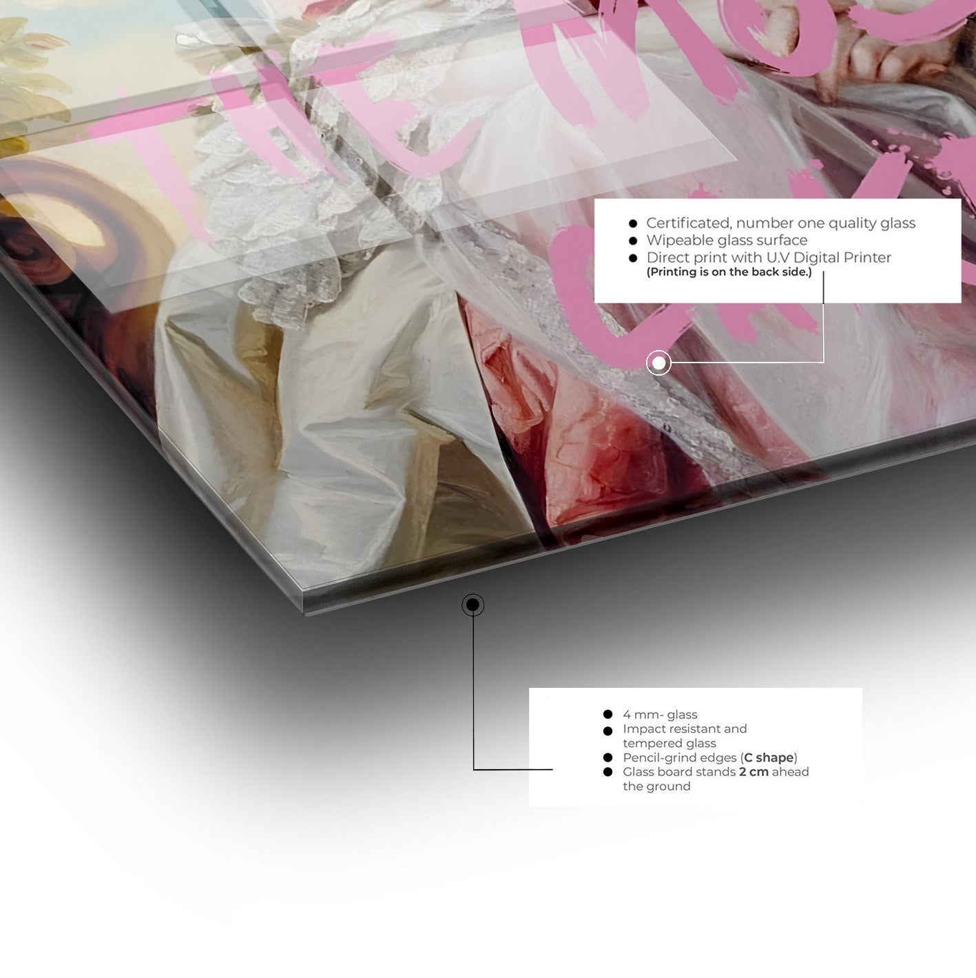 Quadro Decorativo em Vidro Temperado Multicolor 70x100cm - Arte Moderna para Parede