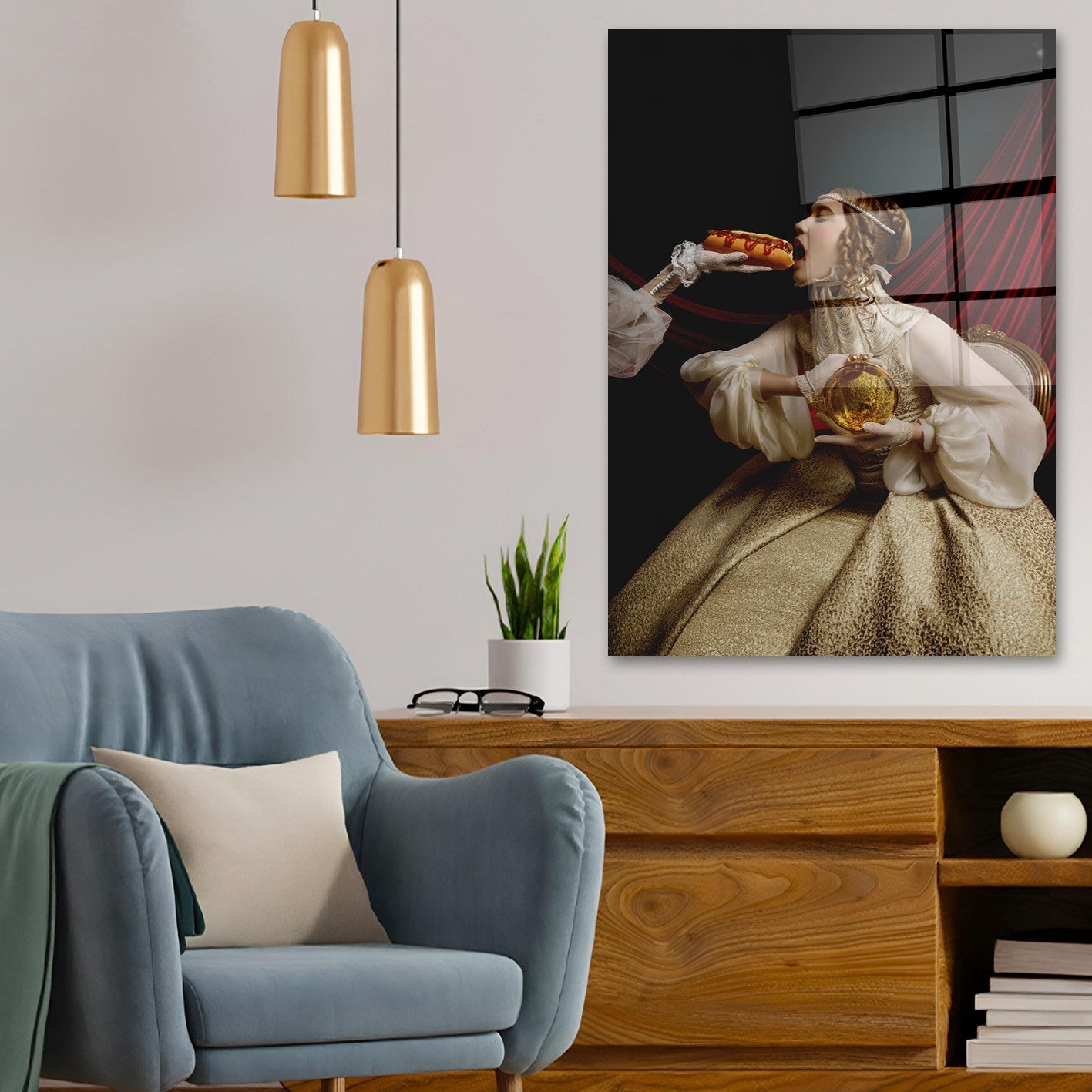 Quadro Decorativo em Vidro Temperado Multicolor 50x70cm - Arte Moderna para Parede