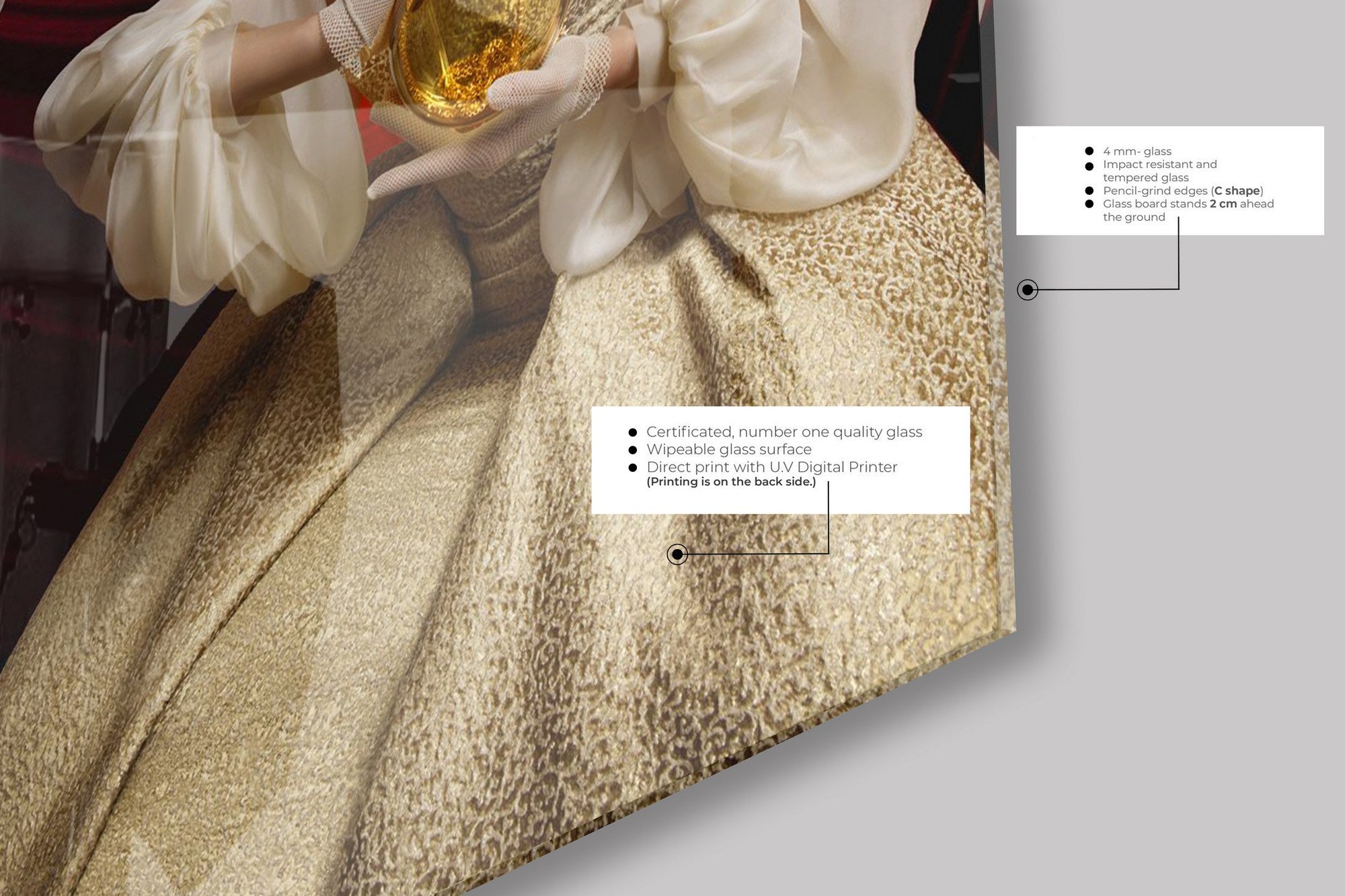 Quadro Decorativo em Vidro Temperado Multicolor 70x100cm - Arte Moderna para Parede