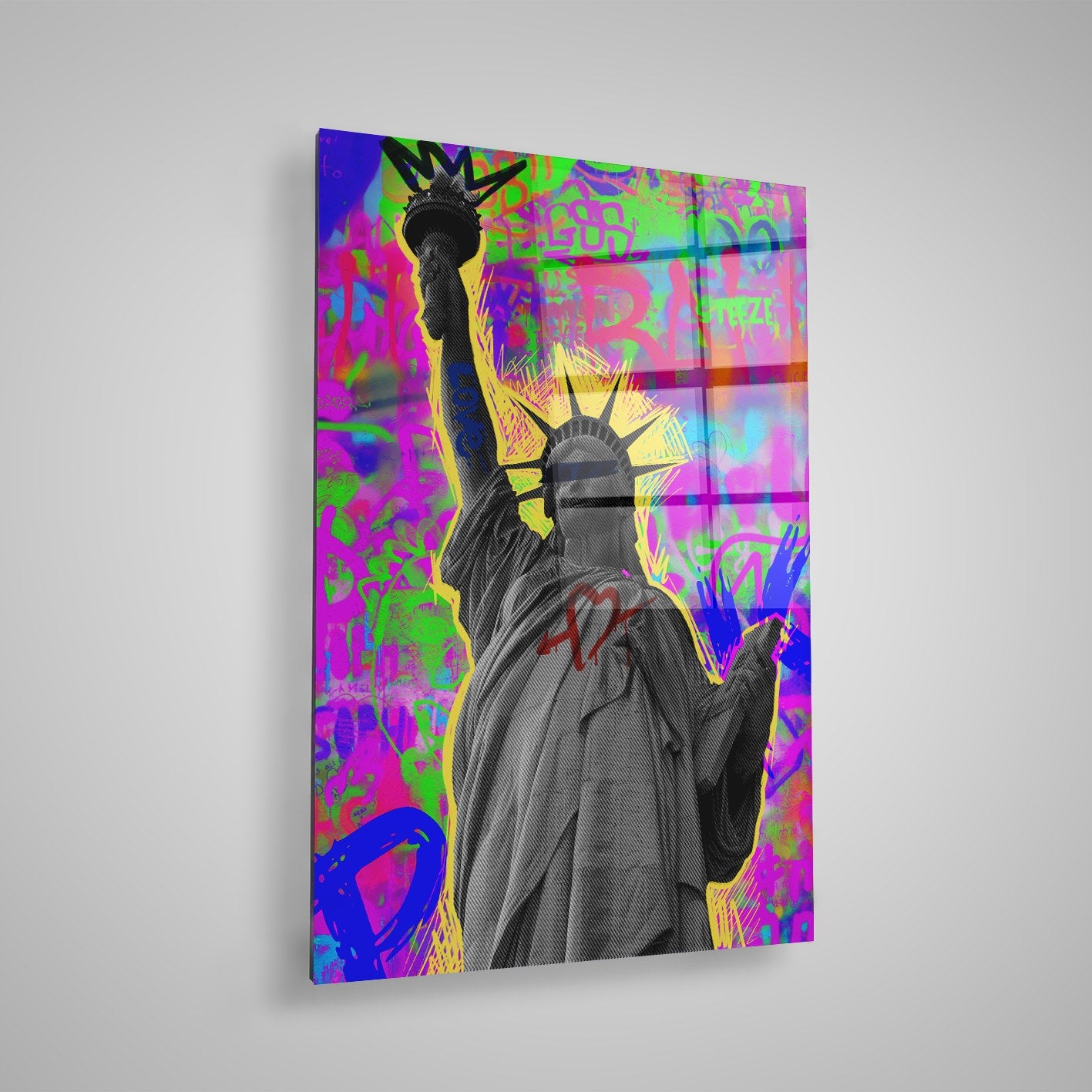 Quadro Decorativo em Vidro Temperado Multicolor 40x60cm - Arte Moderna para Parede