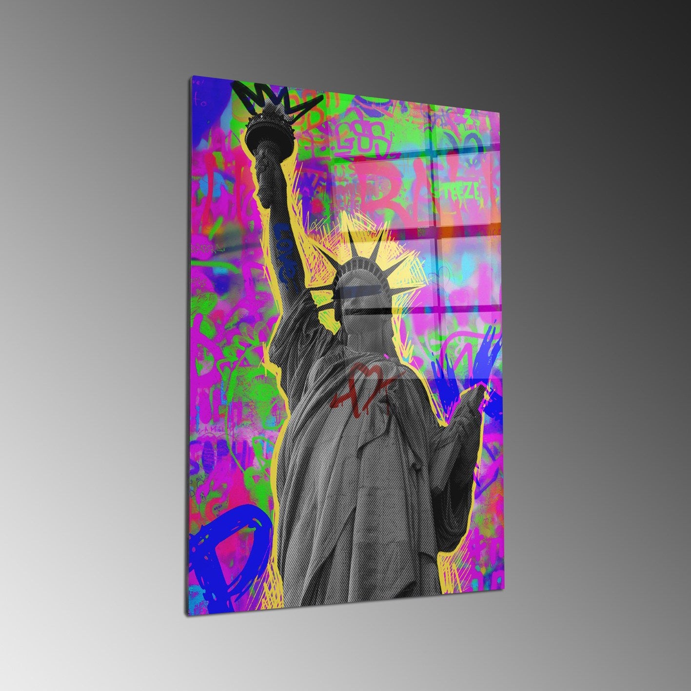 Quadro Decorativo em Vidro Temperado Multicolor 40x60cm - Arte Moderna para Parede