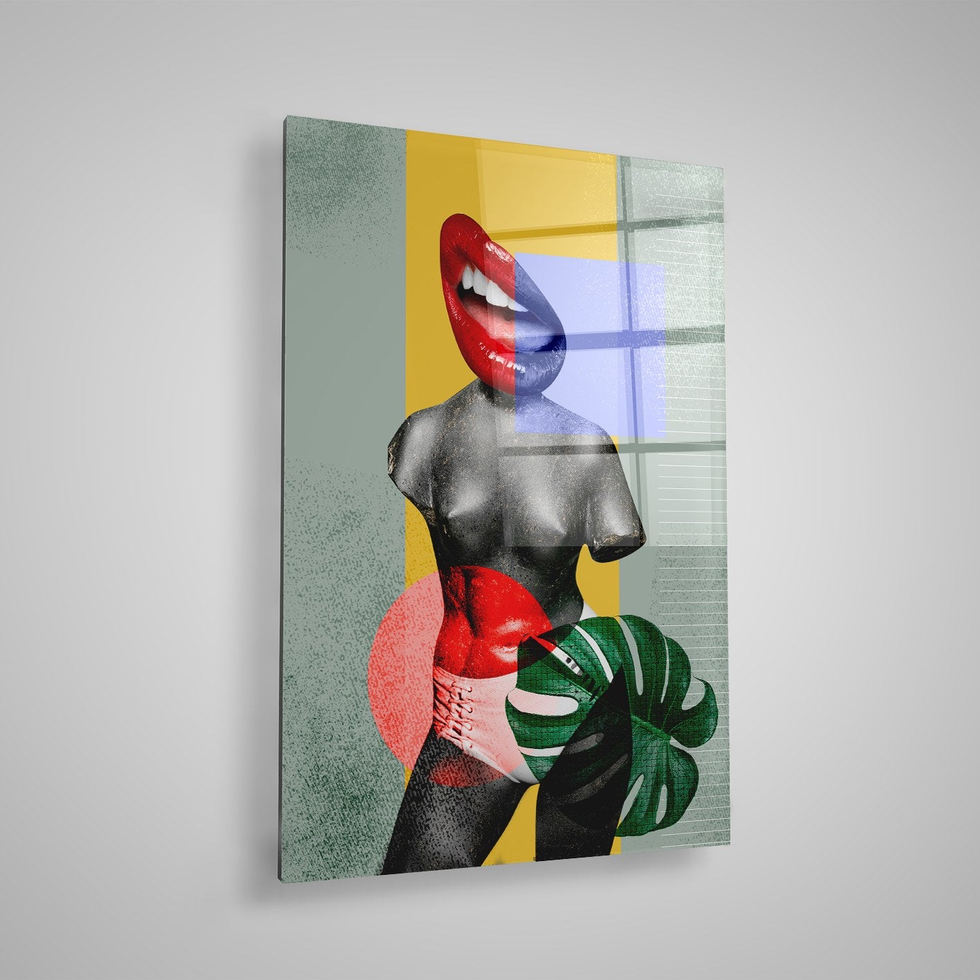 Quadro Decorativo em Vidro Temperado Multicolor 40x60cm - Arte Moderna para Parede