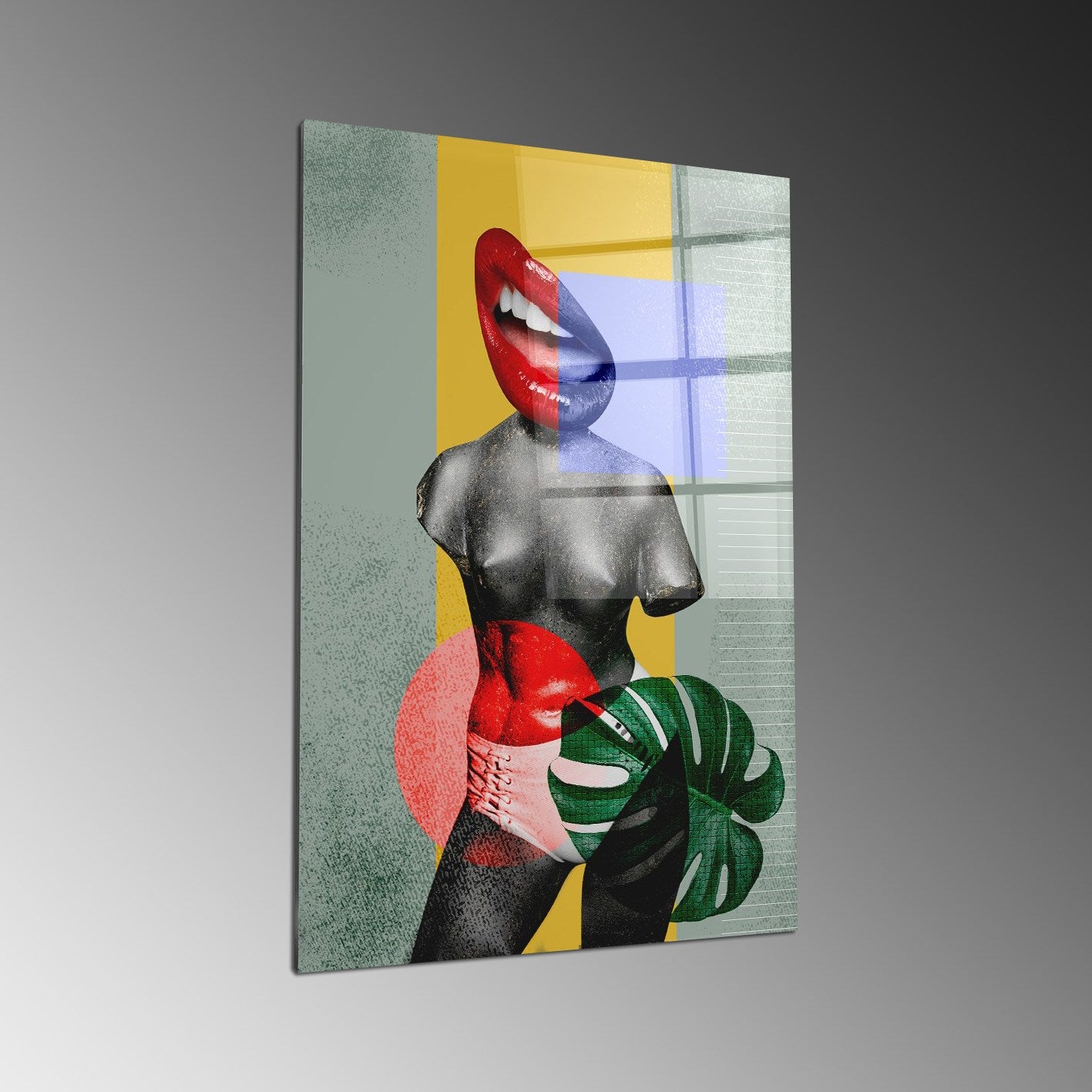 Quadro Decorativo em Vidro Temperado Multicolor 40x60cm - Arte Moderna para Parede