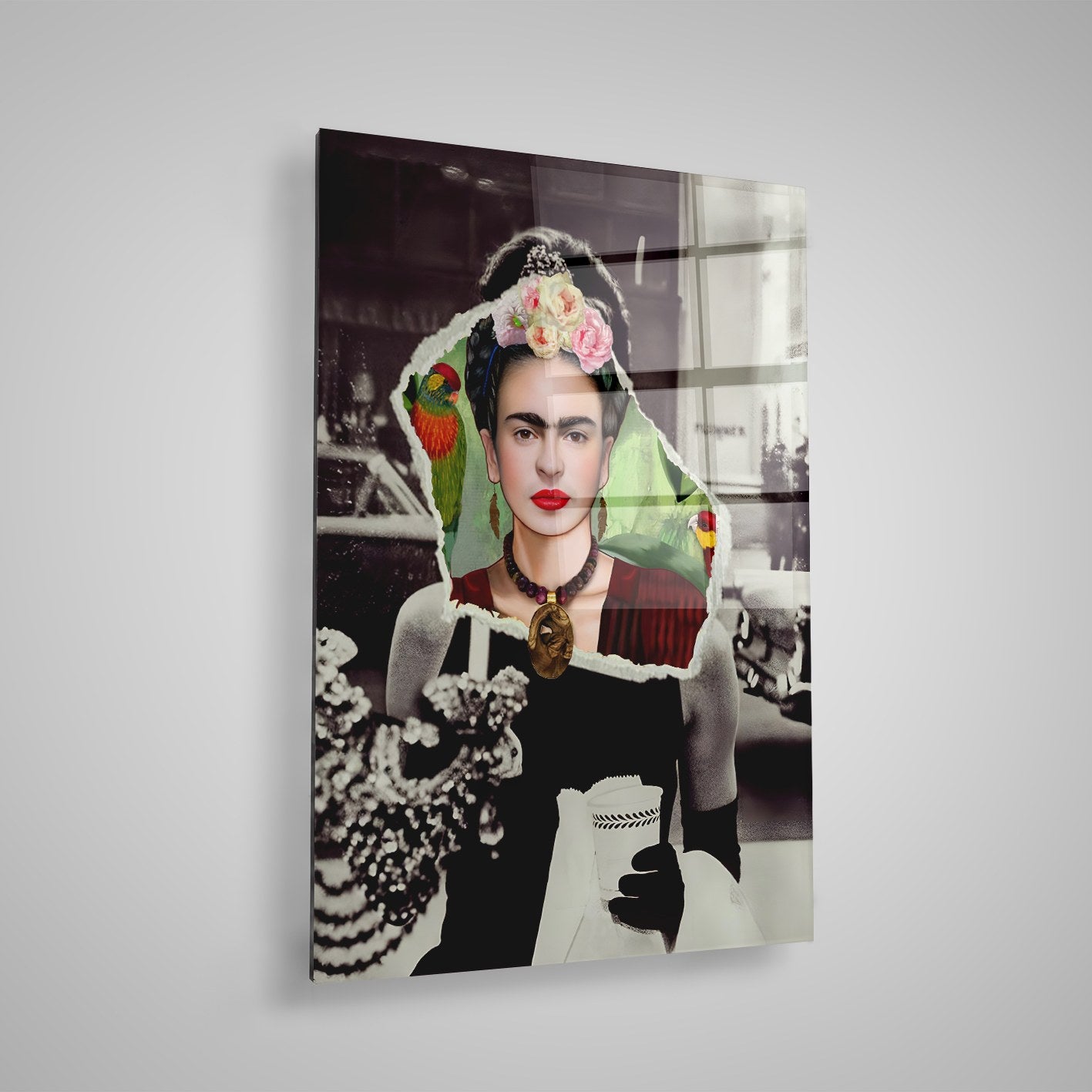 Quadro Decorativo em Vidro Temperado Multicolor 40x60cm - Arte Moderna para Parede