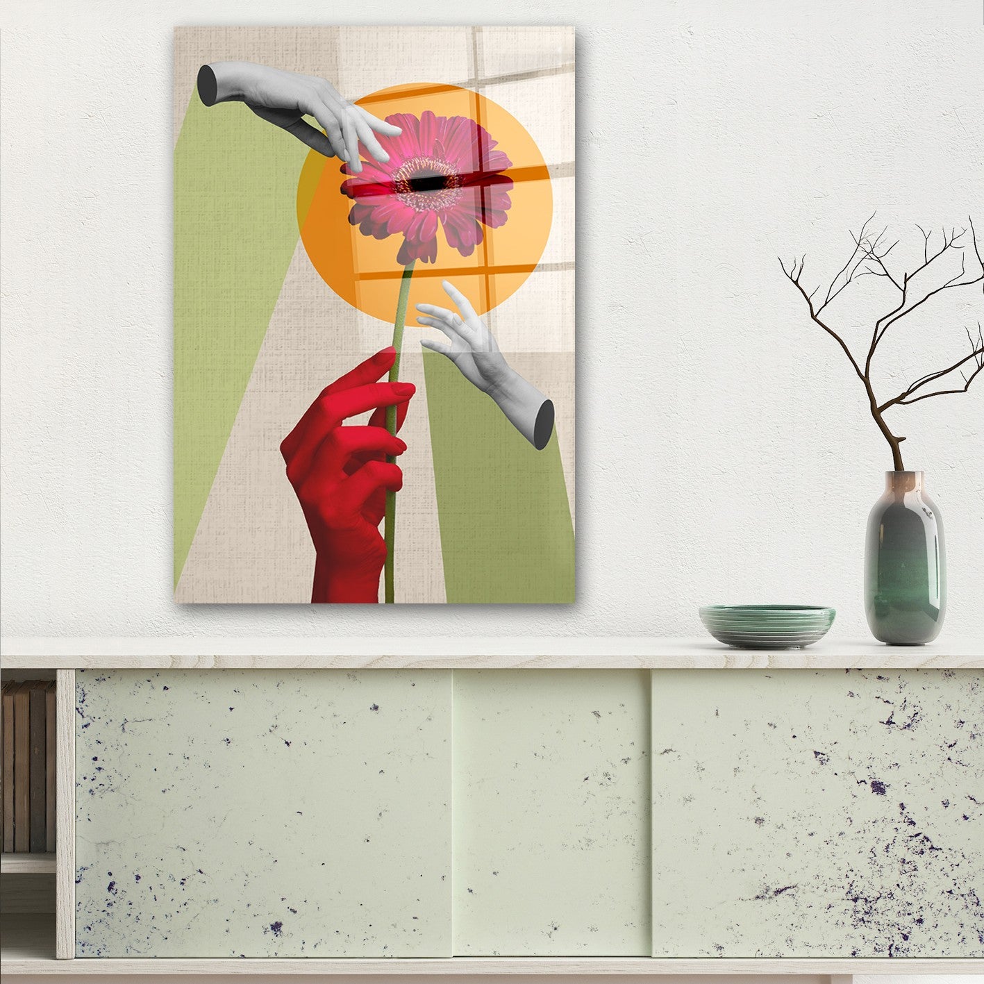 Quadro Decorativo em Vidro Temperado Multicolor 40x60cm - Arte Moderna para Parede