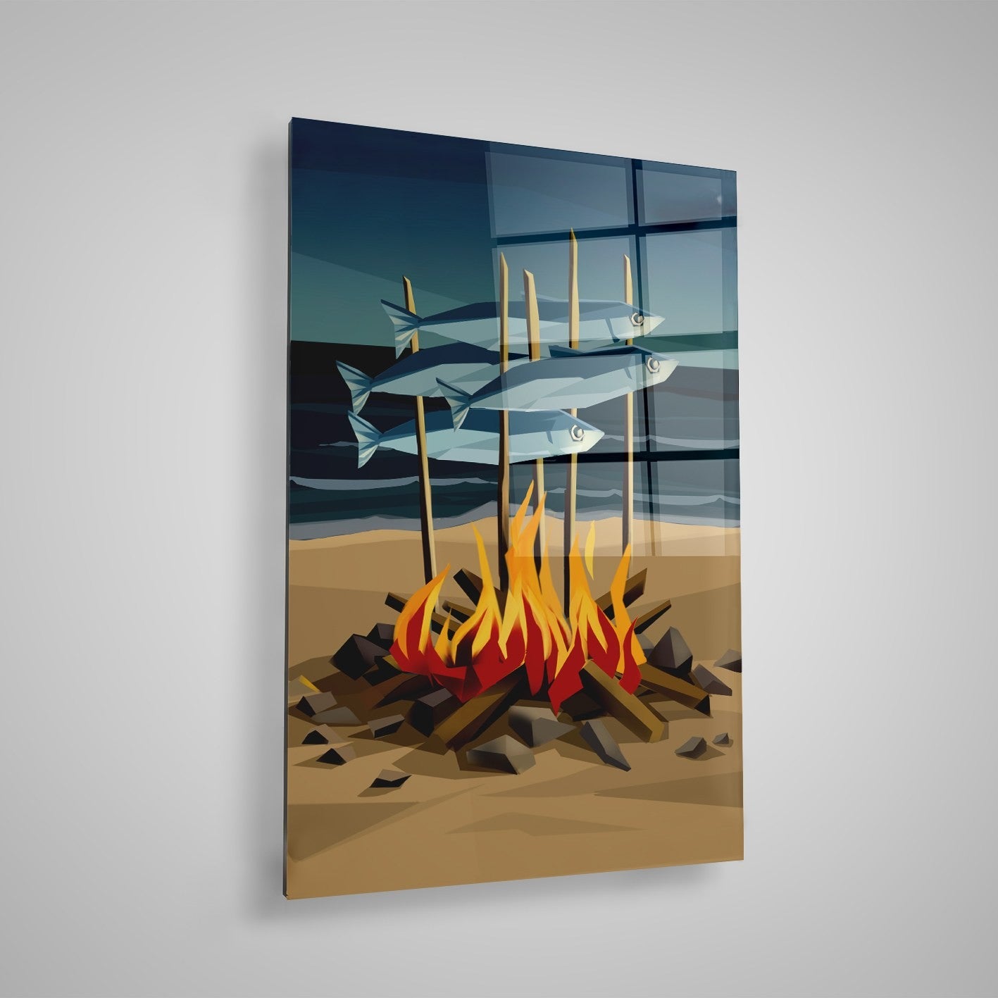 Quadro Decorativo em Vidro Temperado Multicolor 70x100cm - Arte Moderna para Parede