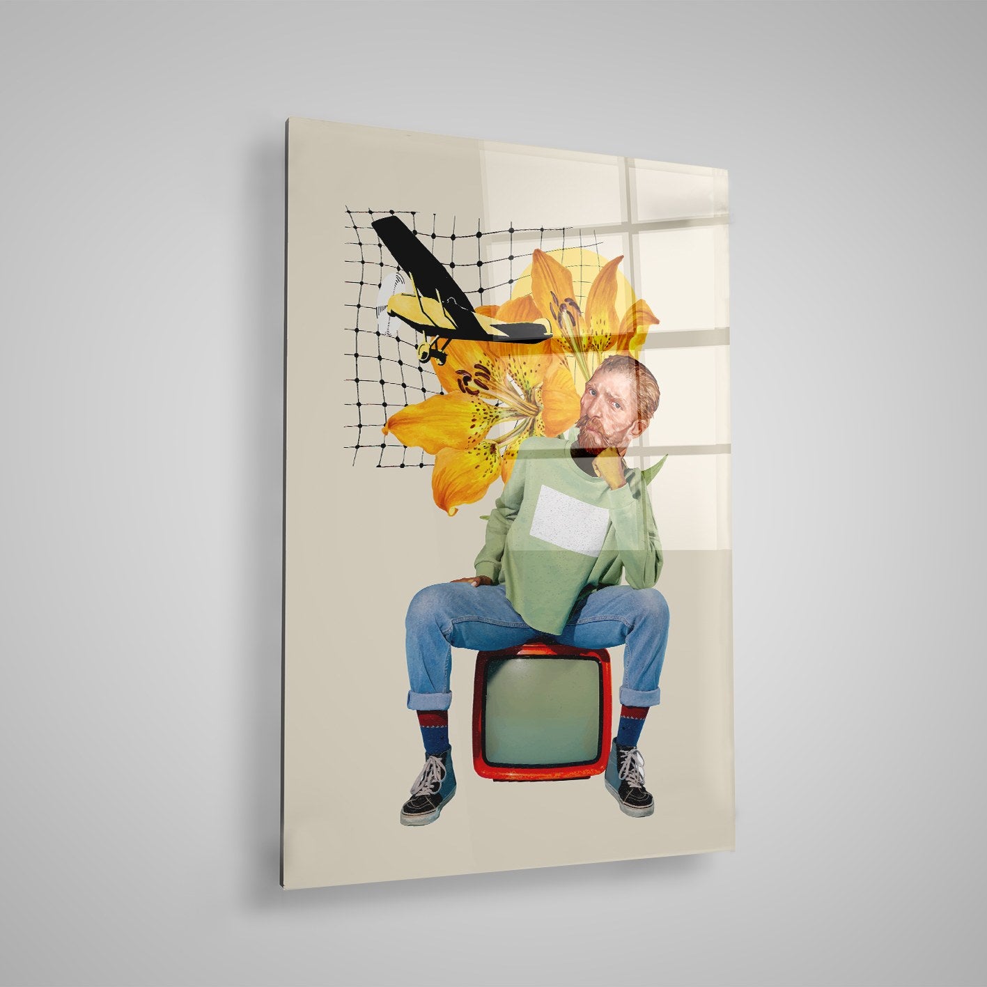 Quadro Decorativo em Vidro Temperado Multicolor 50x70cm - Arte Moderna para Parede