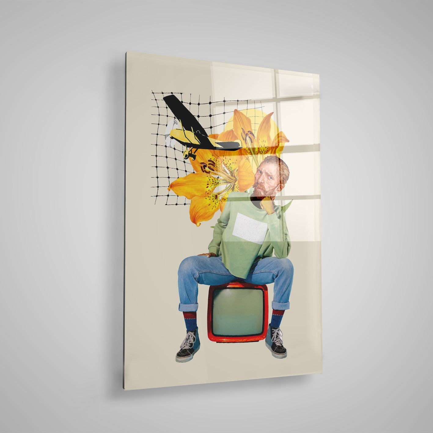 Quadro Decorativo em Vidro Temperado Multicolor 70x100cm - Arte Moderna para Parede