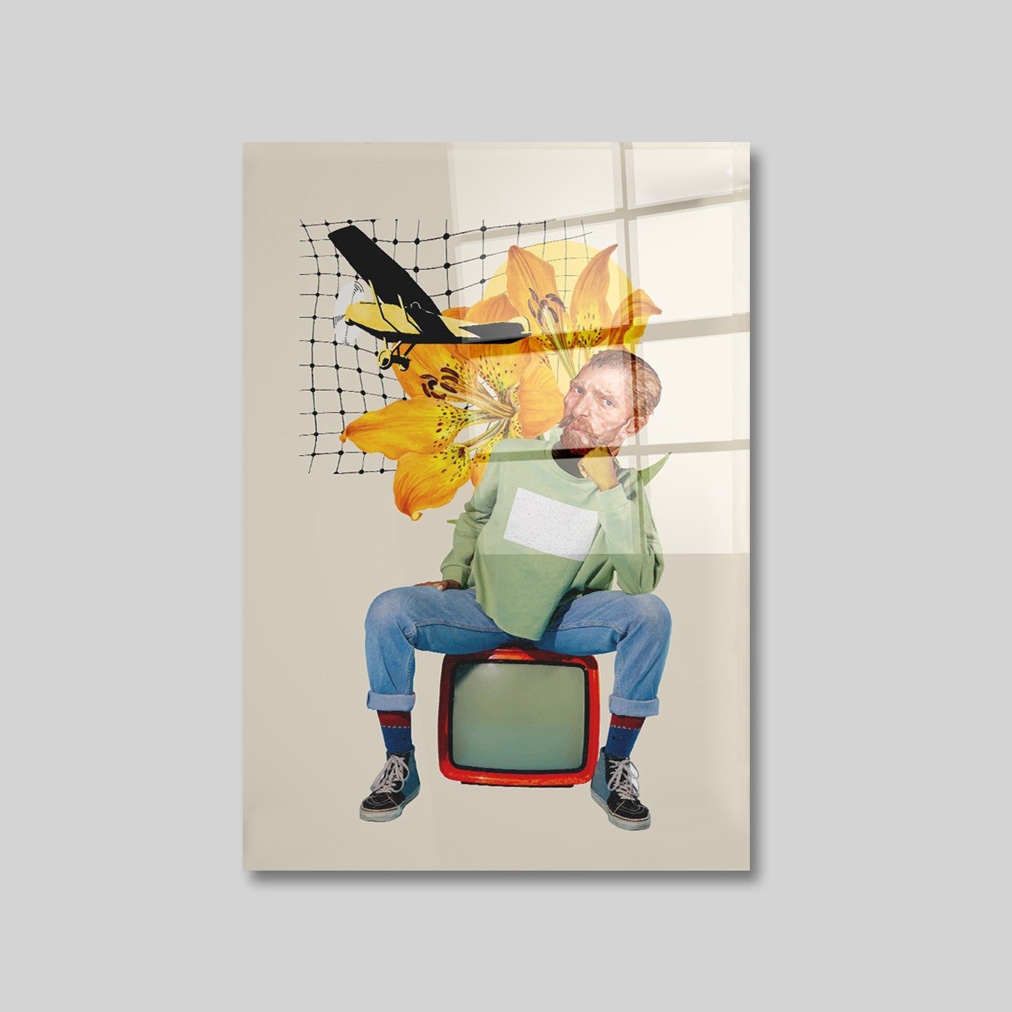 Quadro Decorativo em Vidro Temperado Multicolor 70x100cm - Arte Moderna para Parede